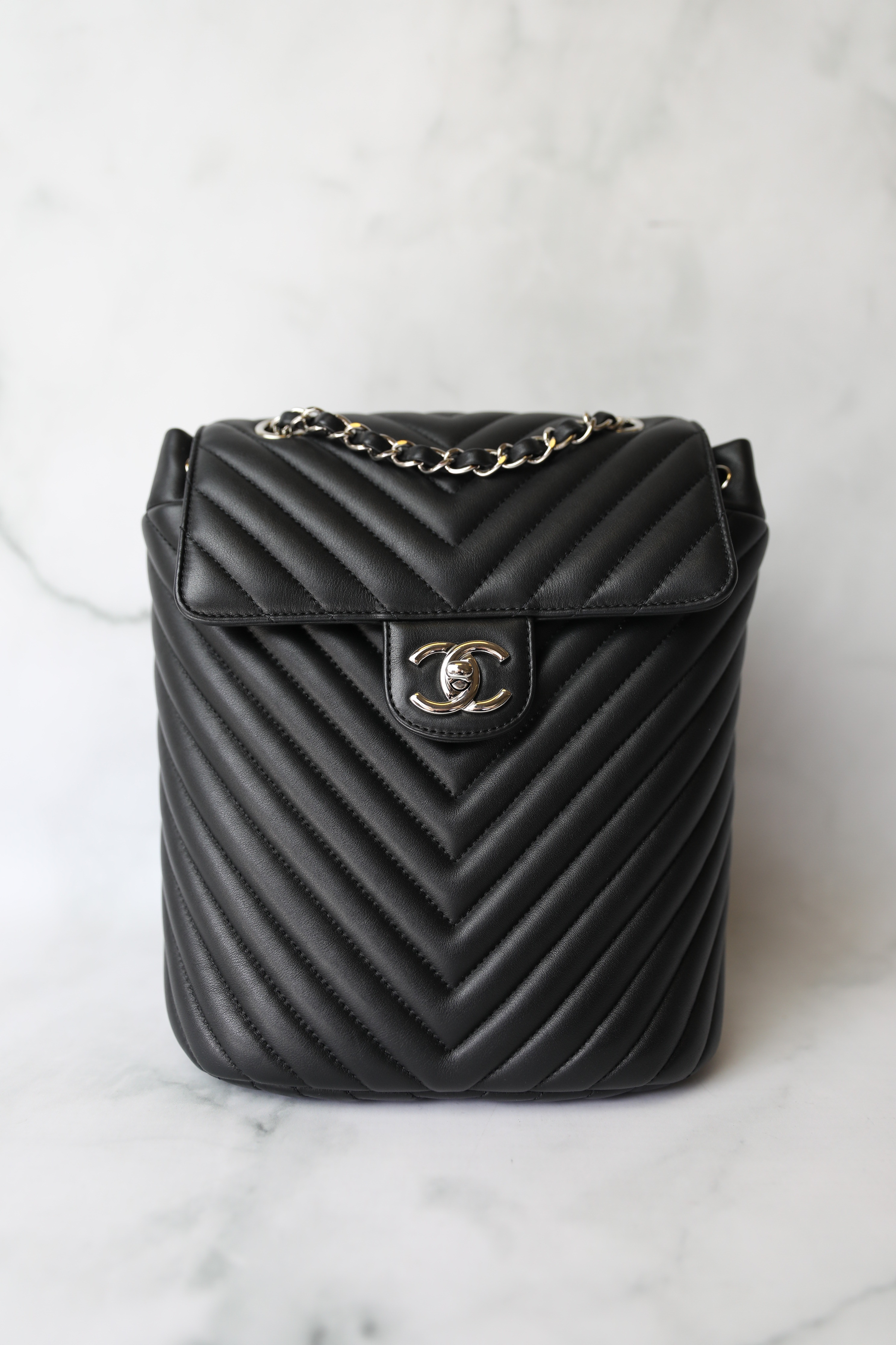 Chanel Urban Spirit Backpack Small, Black Lambskin with Silver Hardware,  Preowned in Box WA001 - Julia Rose Boston