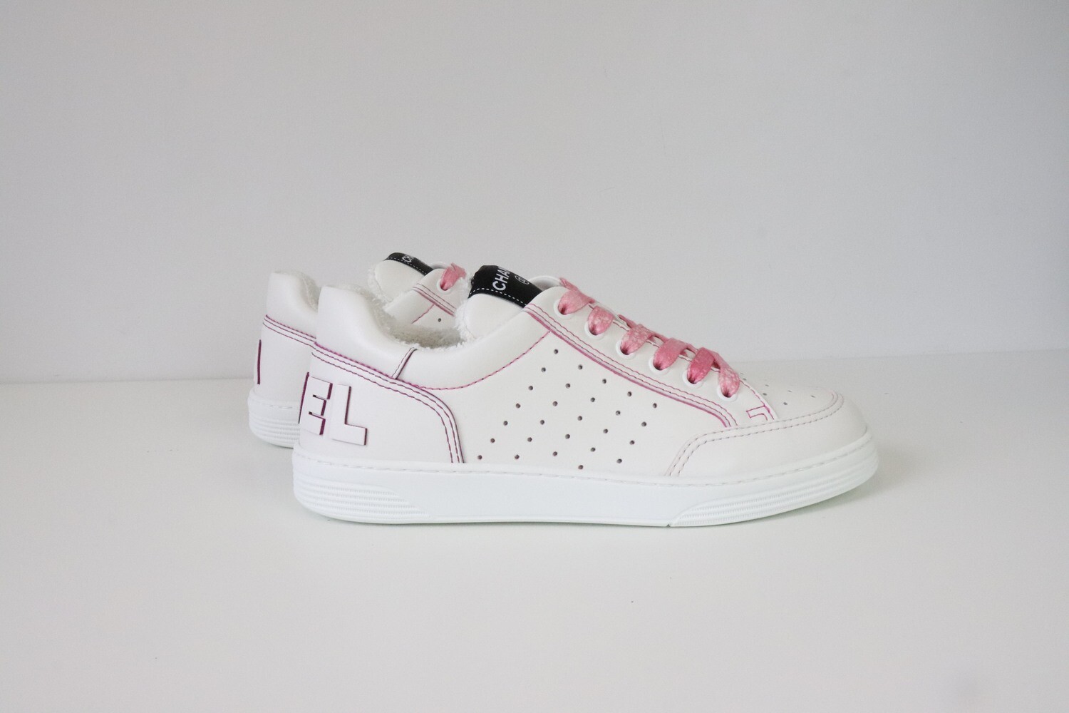 Chanel Sneakers, Pink Suede, New in Box GA001