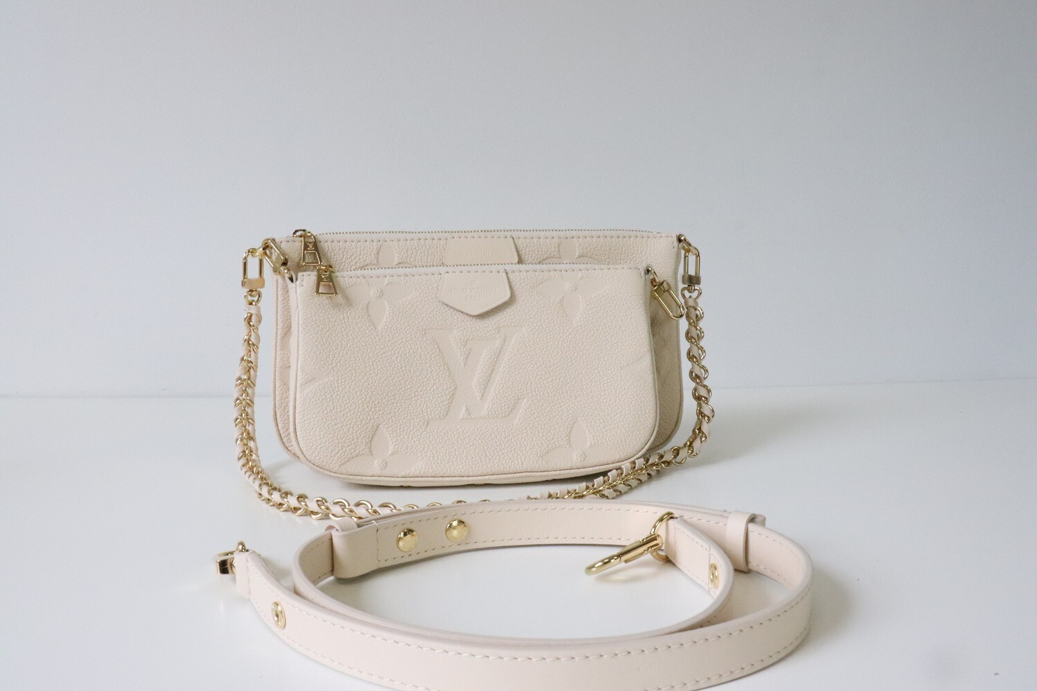 Louis Vuitton Multi Bag Beige Empreinte Leather, New in Box