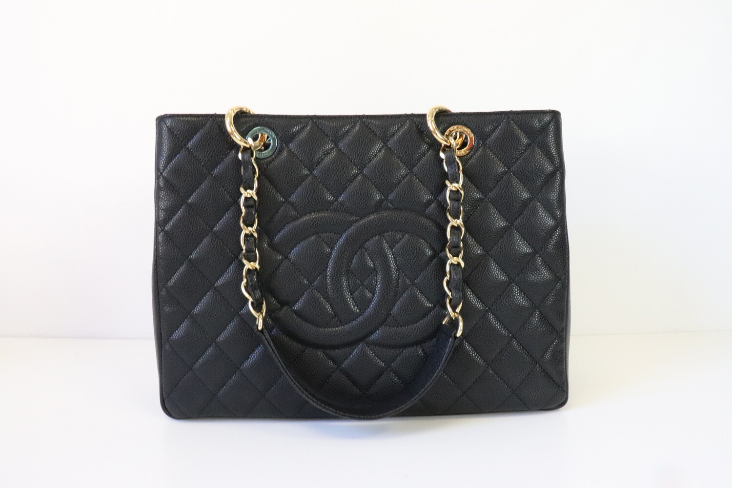 Chanel Grand Shopping Tote Bag (GST), Black Caviar Leather, Gold ...