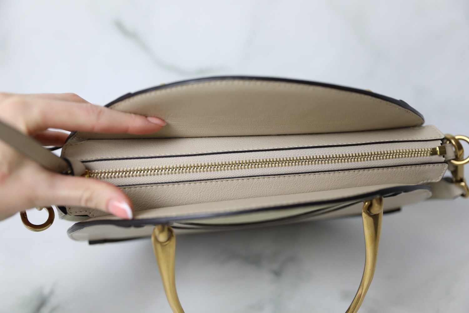 Chloe Pixie Large Beige Preowned in Dustbag WA001