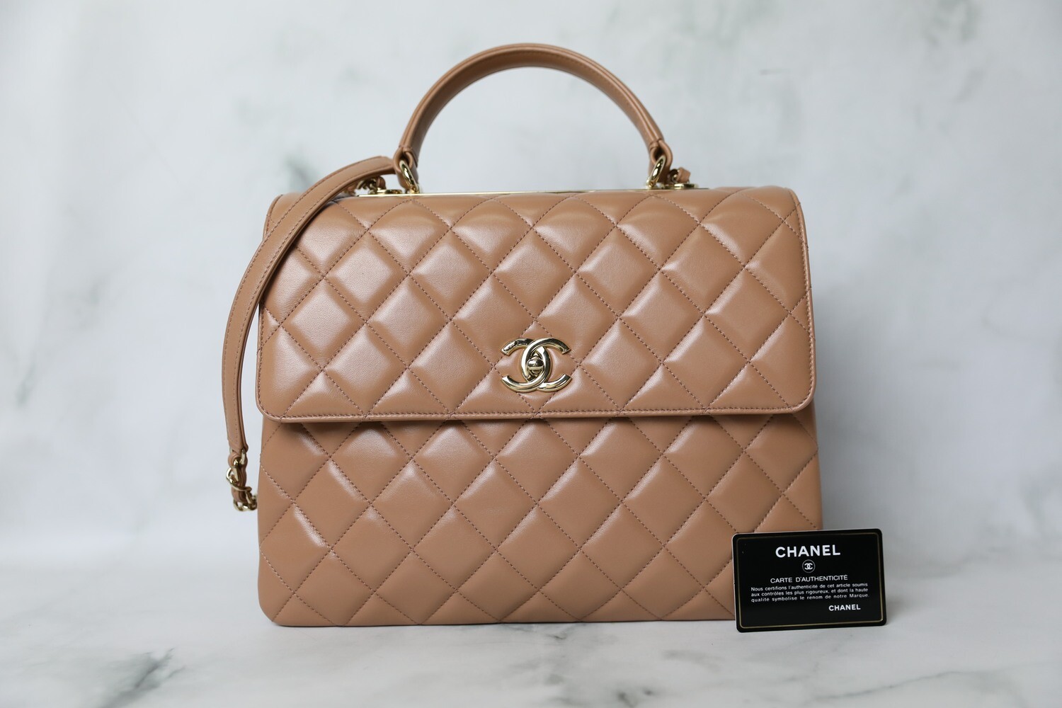 Chanel Trendy CC Large, Caramel Lambskin with Gold Hardware