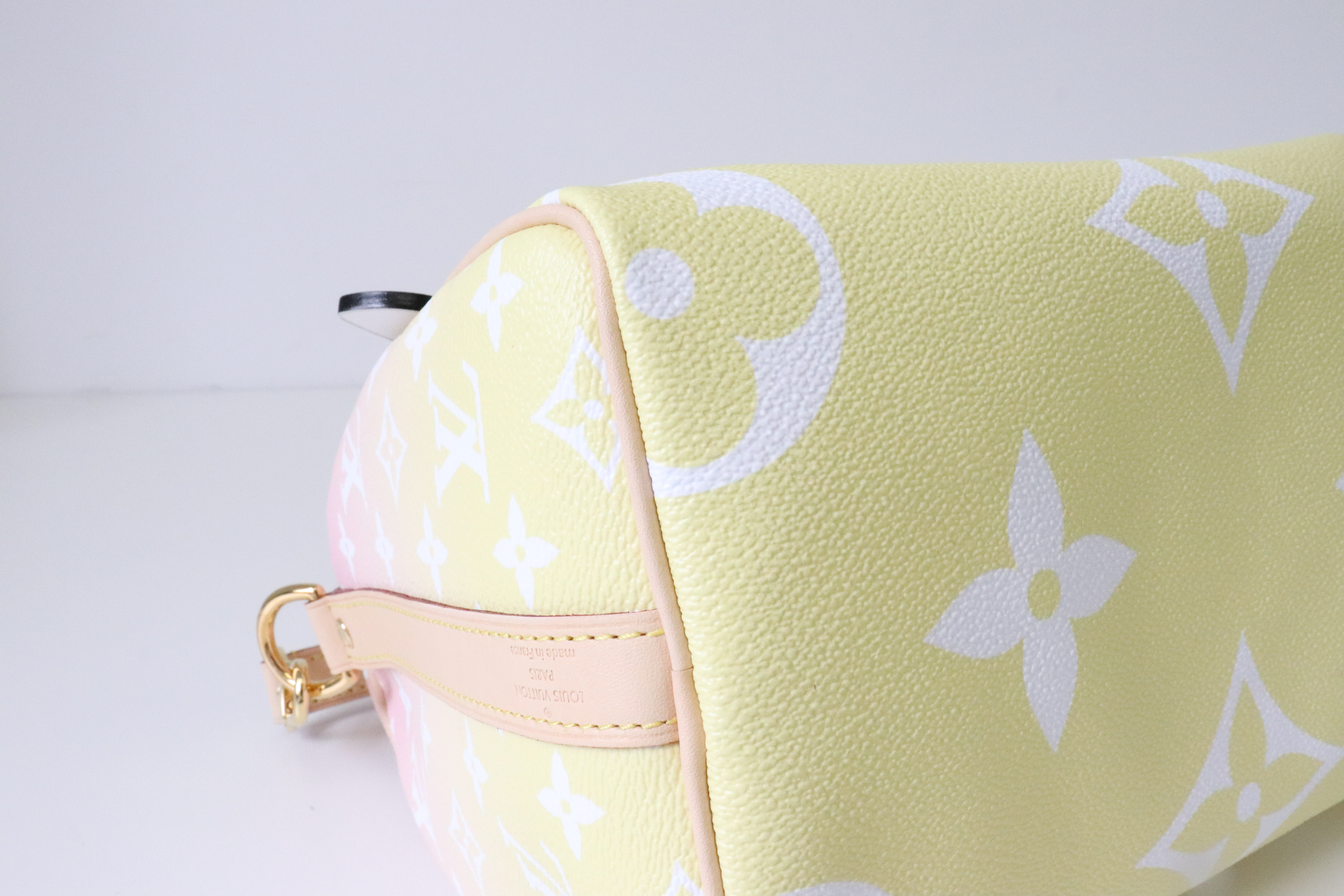 Louis Vuitton, Bags, Louis Vuitton By The Pool Speedy 25 Rose Pink Yellow  2 Charms Crossbody Conv Nwt