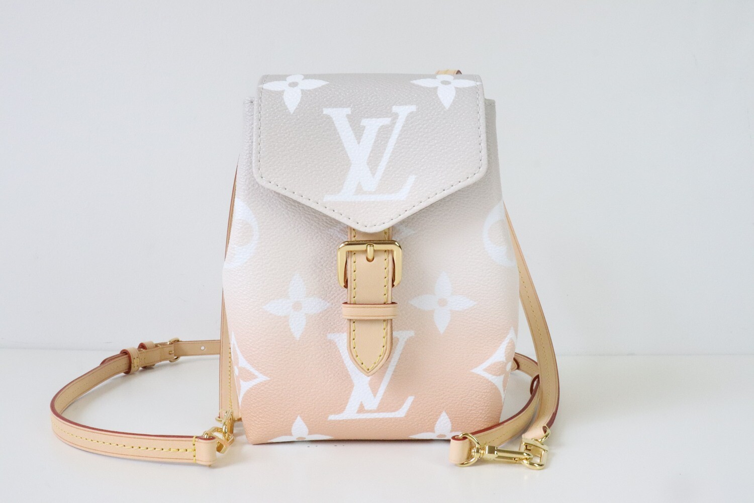 Louis Vuitton Monogram by The Pool Tiny Backpack Gris Bloom M45764 LV Auth 39091 in Gris/Bloom, Women's