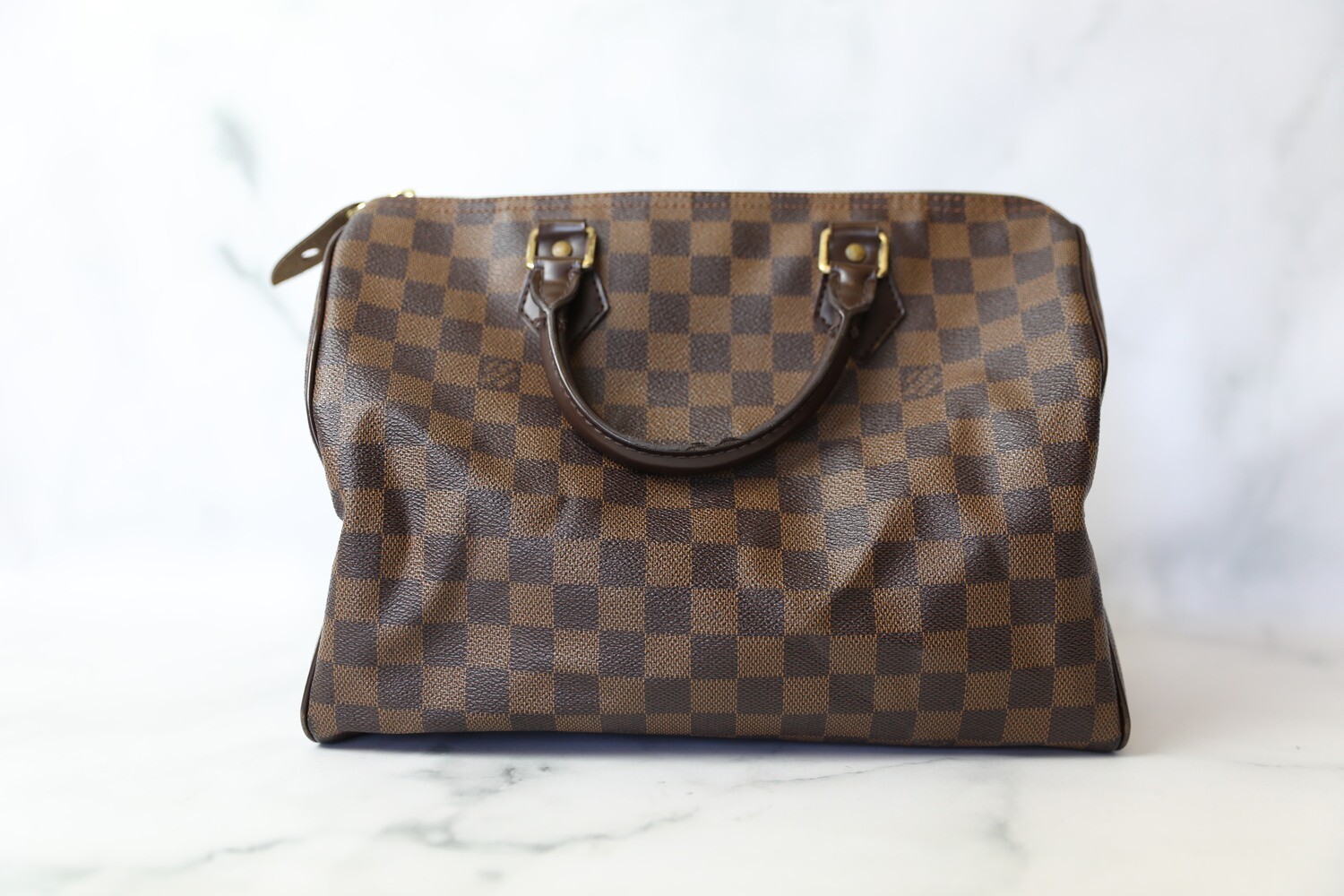 Louis Vuitton Speedy 30, Damier Ebene, Preowned in Dustbag WA001