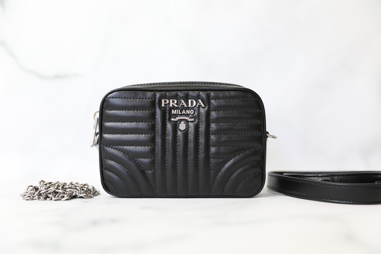Prada Belt Bag, Black, Preowned in Dustbag WA001