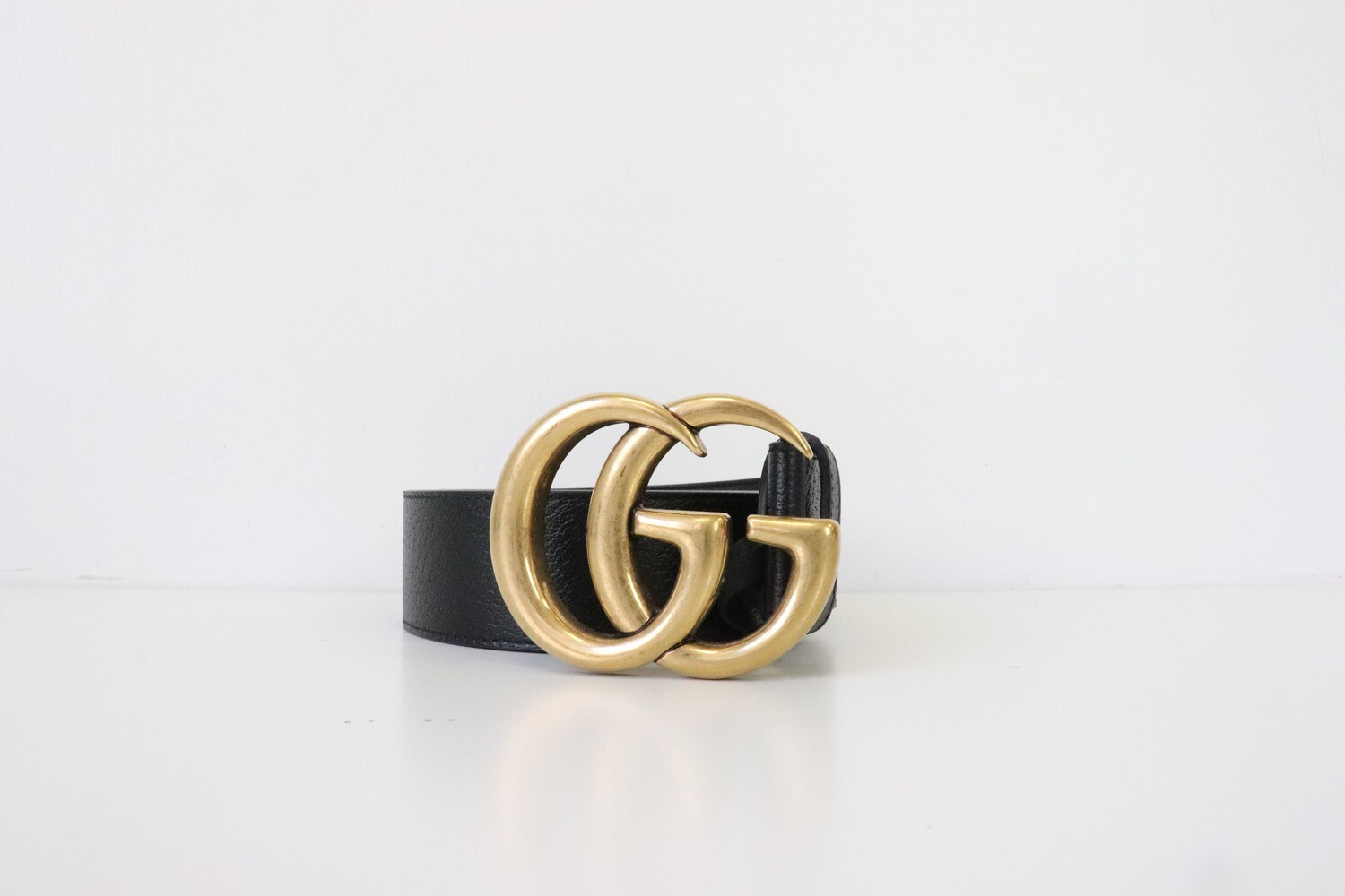 Gucci Belt Black 4cm, Size 85, Preowned in Dustbag