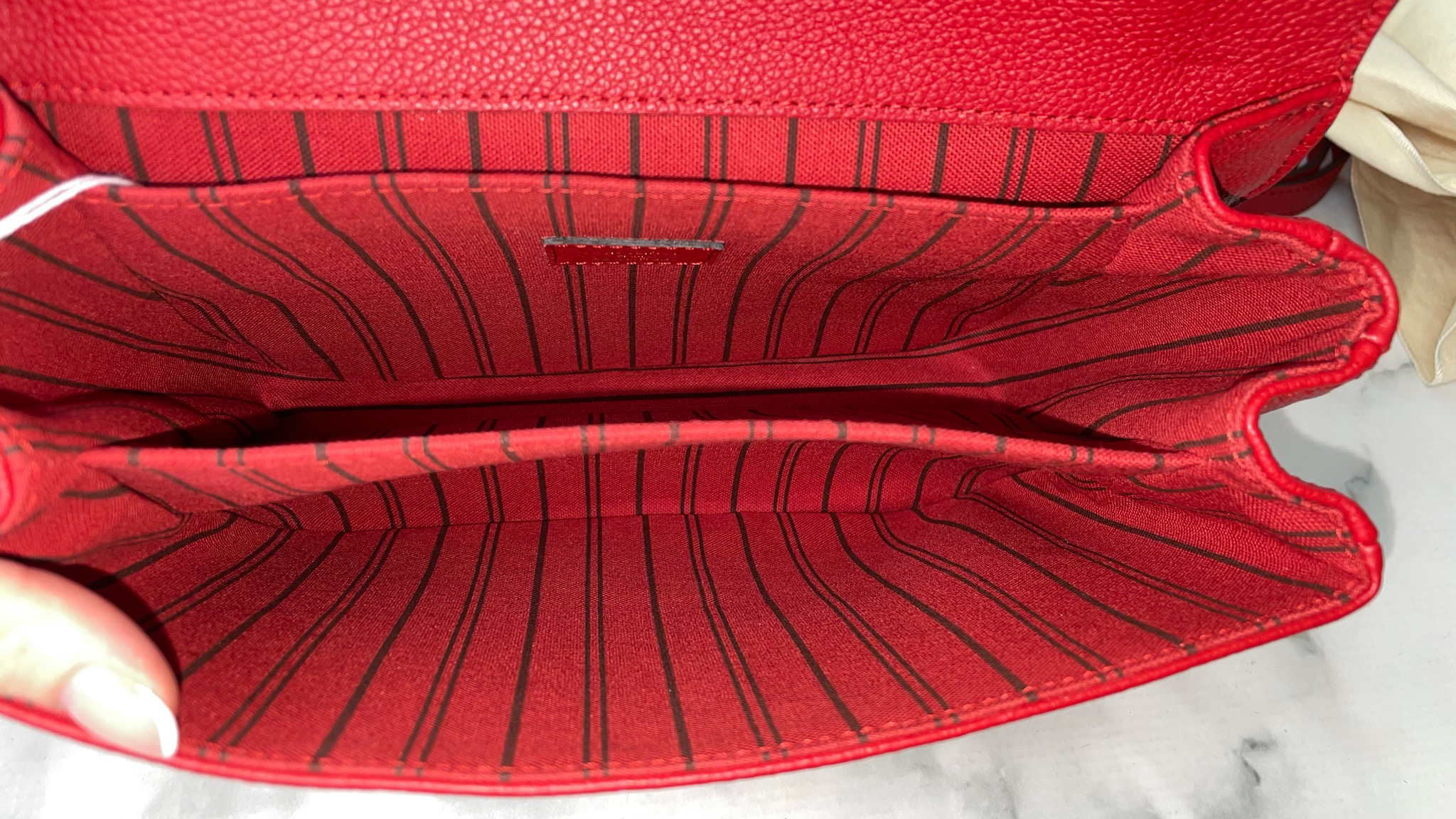Louis Vuitton Pochette Metis Cherry, Red Empreinte, Preowned in Box WA001