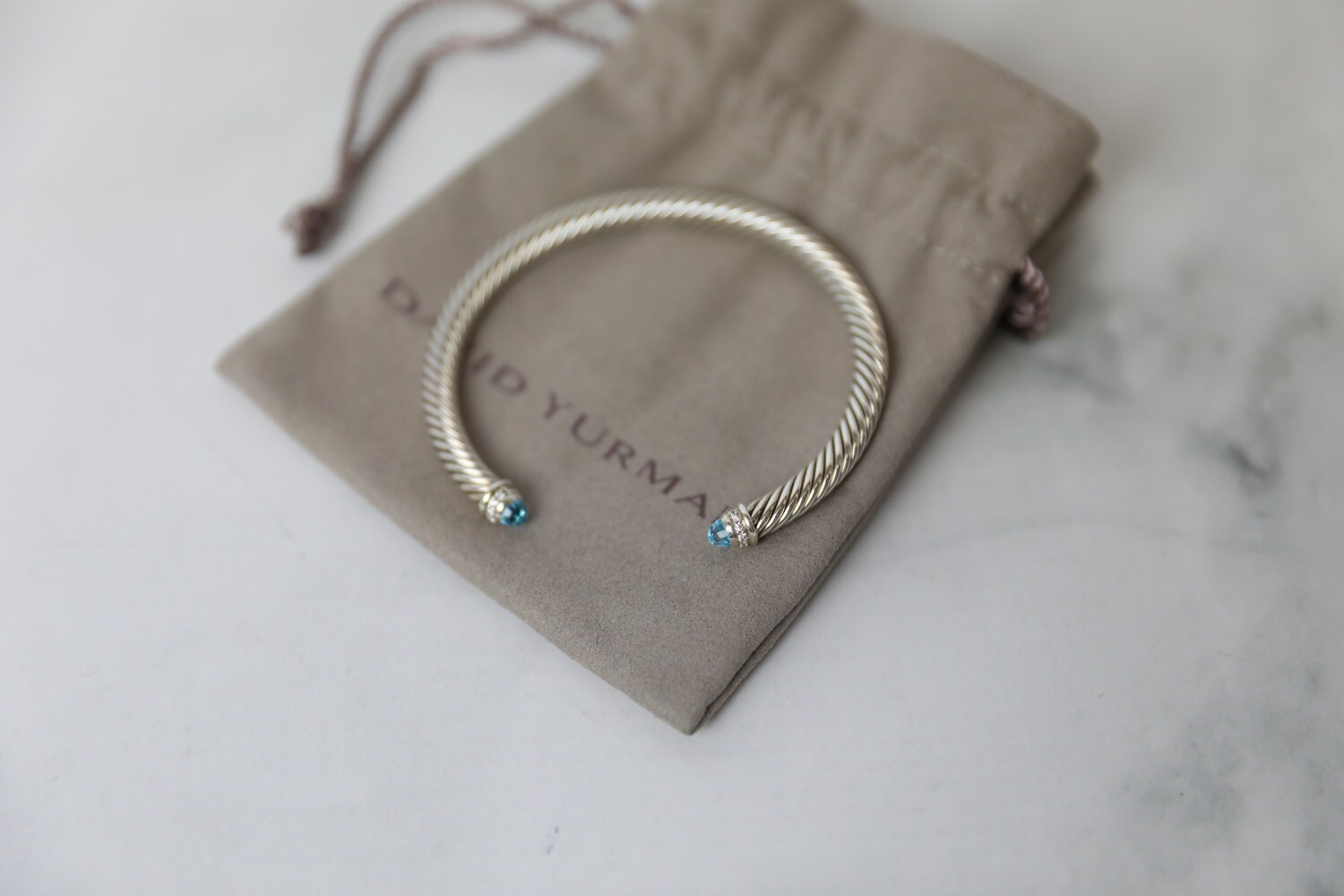 David Yurman Bracelet with Blue Stone, Preowned in Dustbag WA001