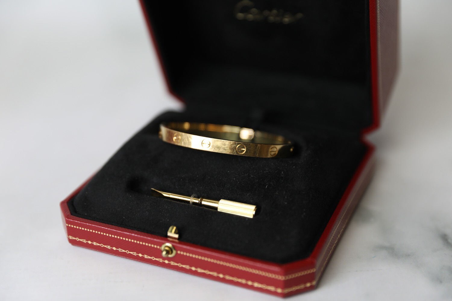 Cartier Love Bracelet Yellow Gold Size 18 Preowned In Box Wa001 Julia Rose Boston Shop