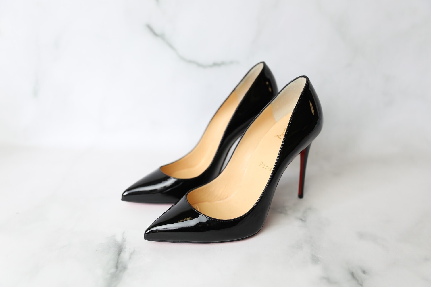 Christian Louboutin Pumps, Black Patent, Size 38.5, New in Dustbag WA001