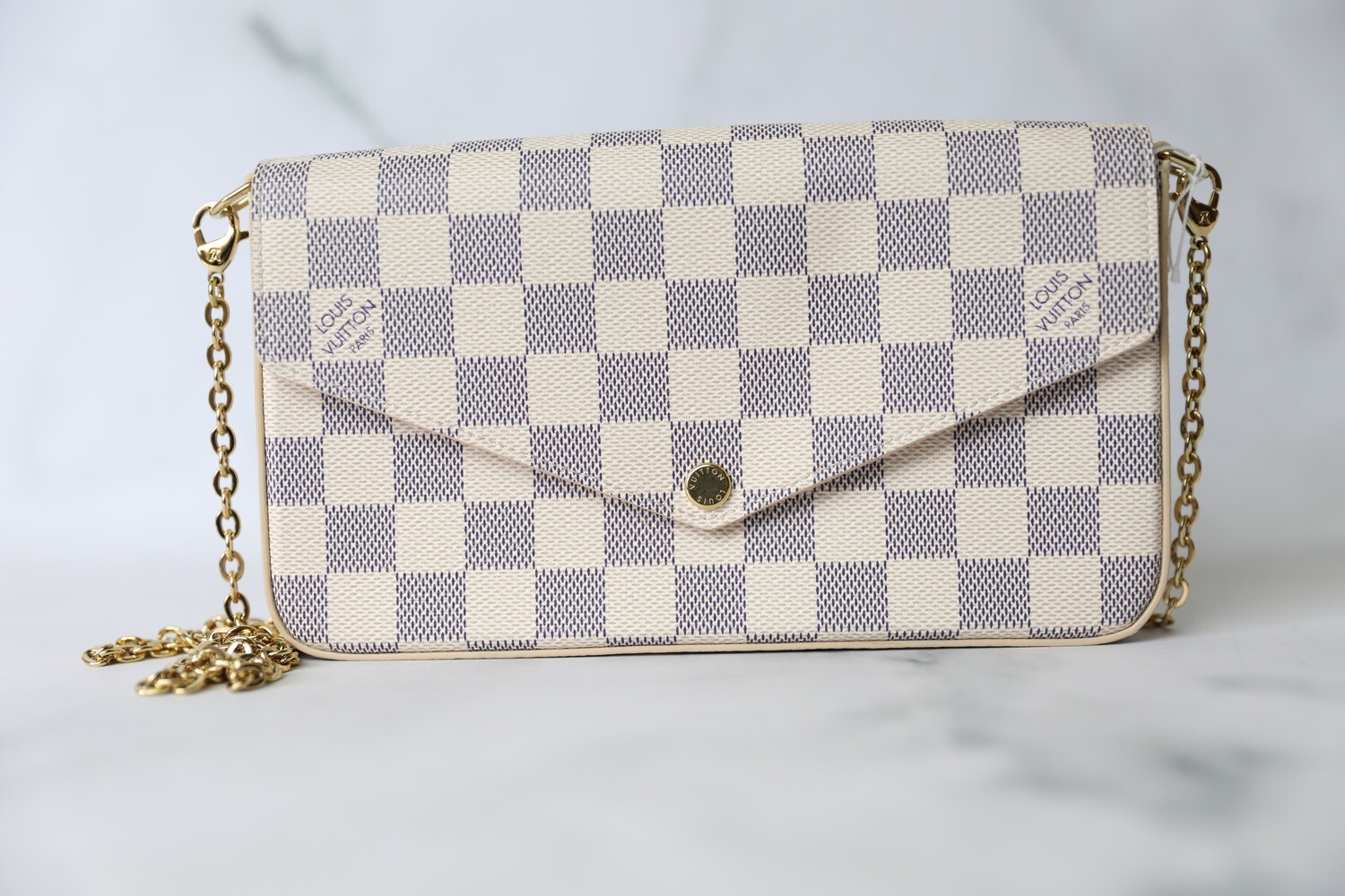 Louis Vuitton Felicie, Azur, Preowned in Dustbag WA001