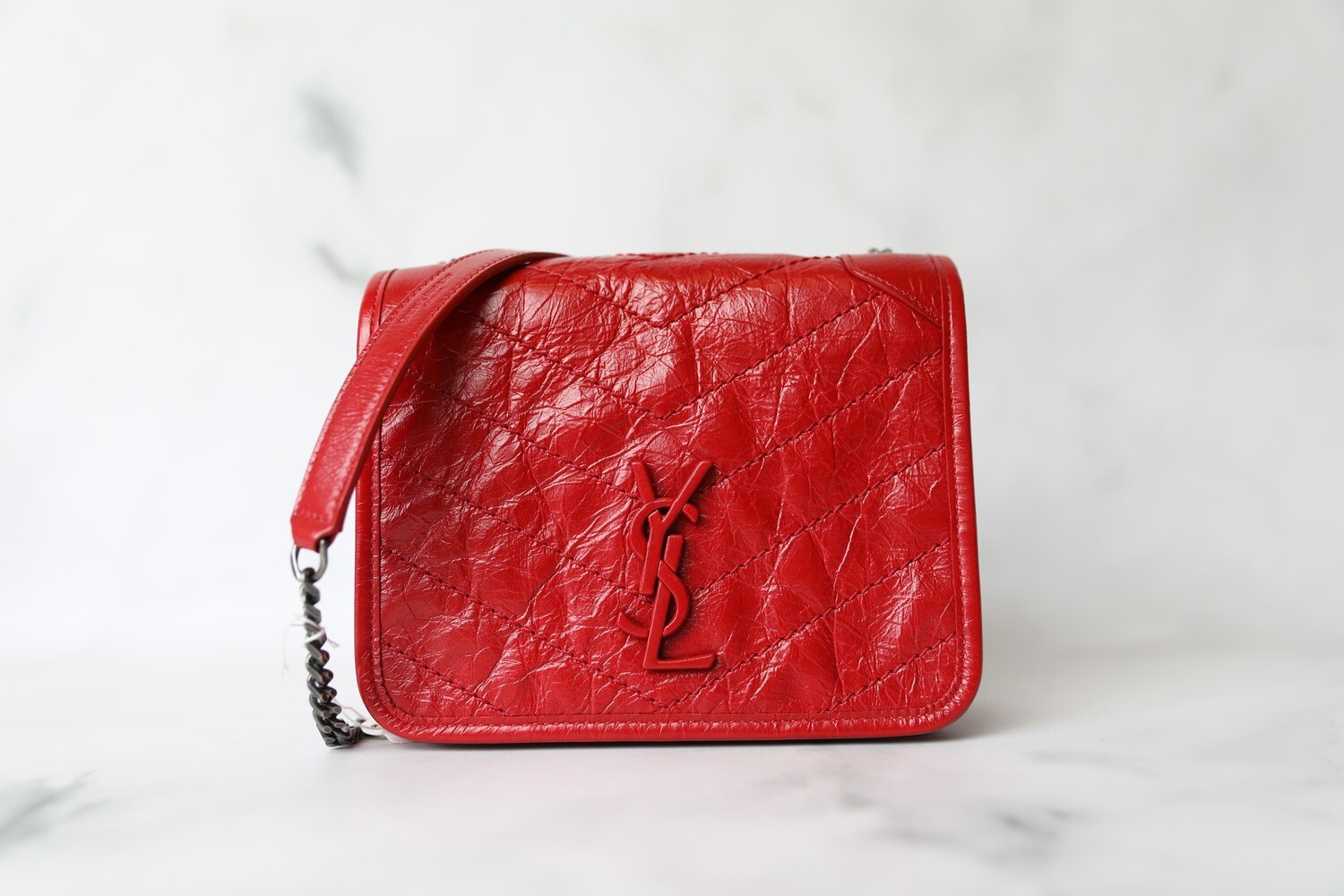 Saint Laurent Niki Wallet on Chain, Red, New in Box WA001
