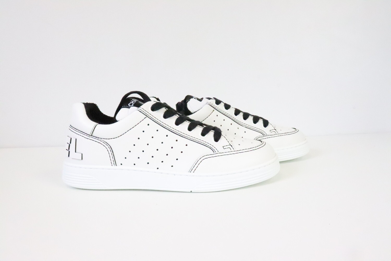 Chanel Sneakers, Black And White Tennis, New in Box