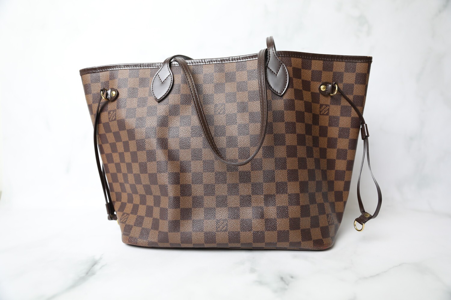 Louis Vuitton Neverfull MM, Damier Ebene, Preowned in Dustbag WA001