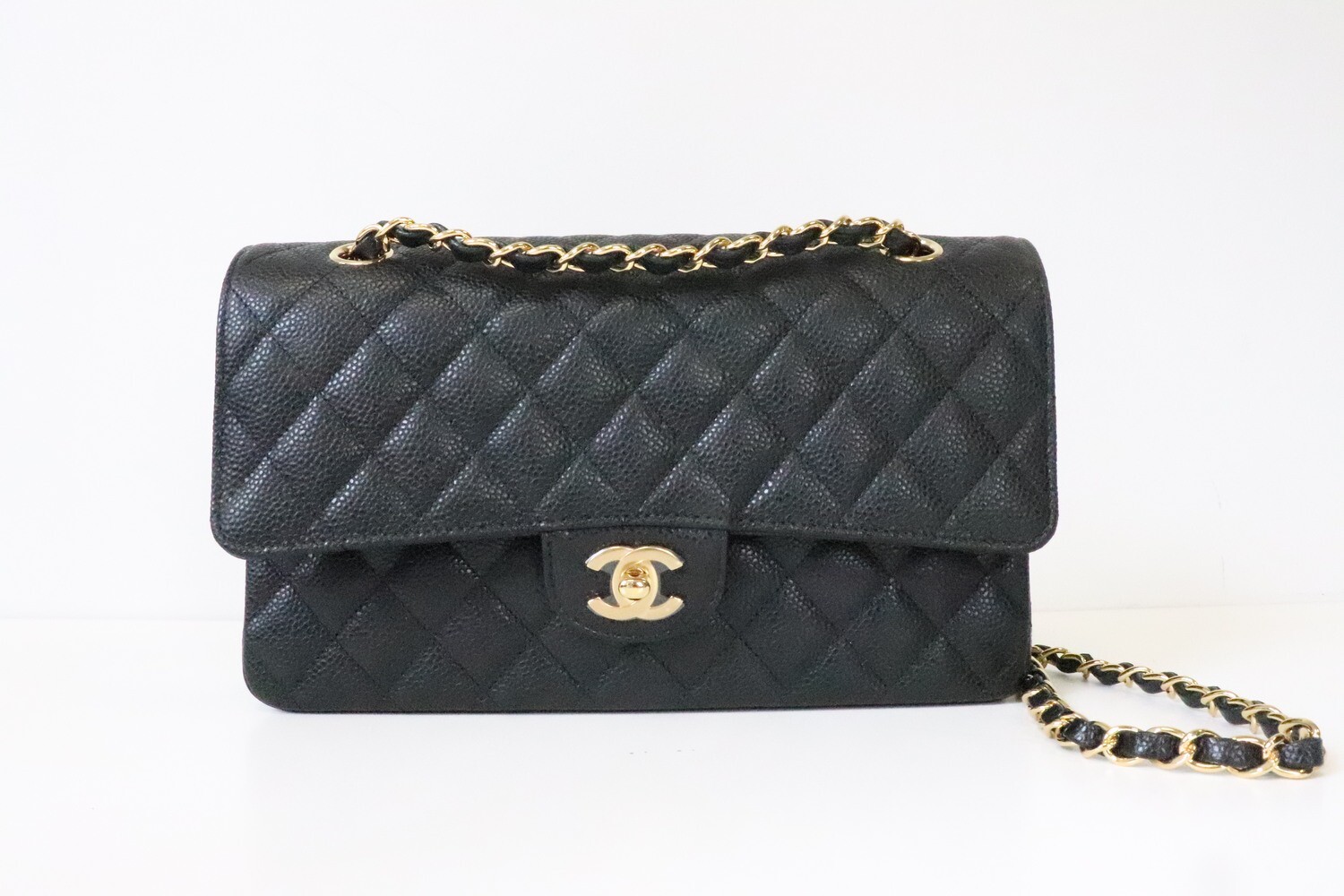 Chanel Classic Medium Double Flap, Black Caviar Leather, Gold Hardware, New in Box