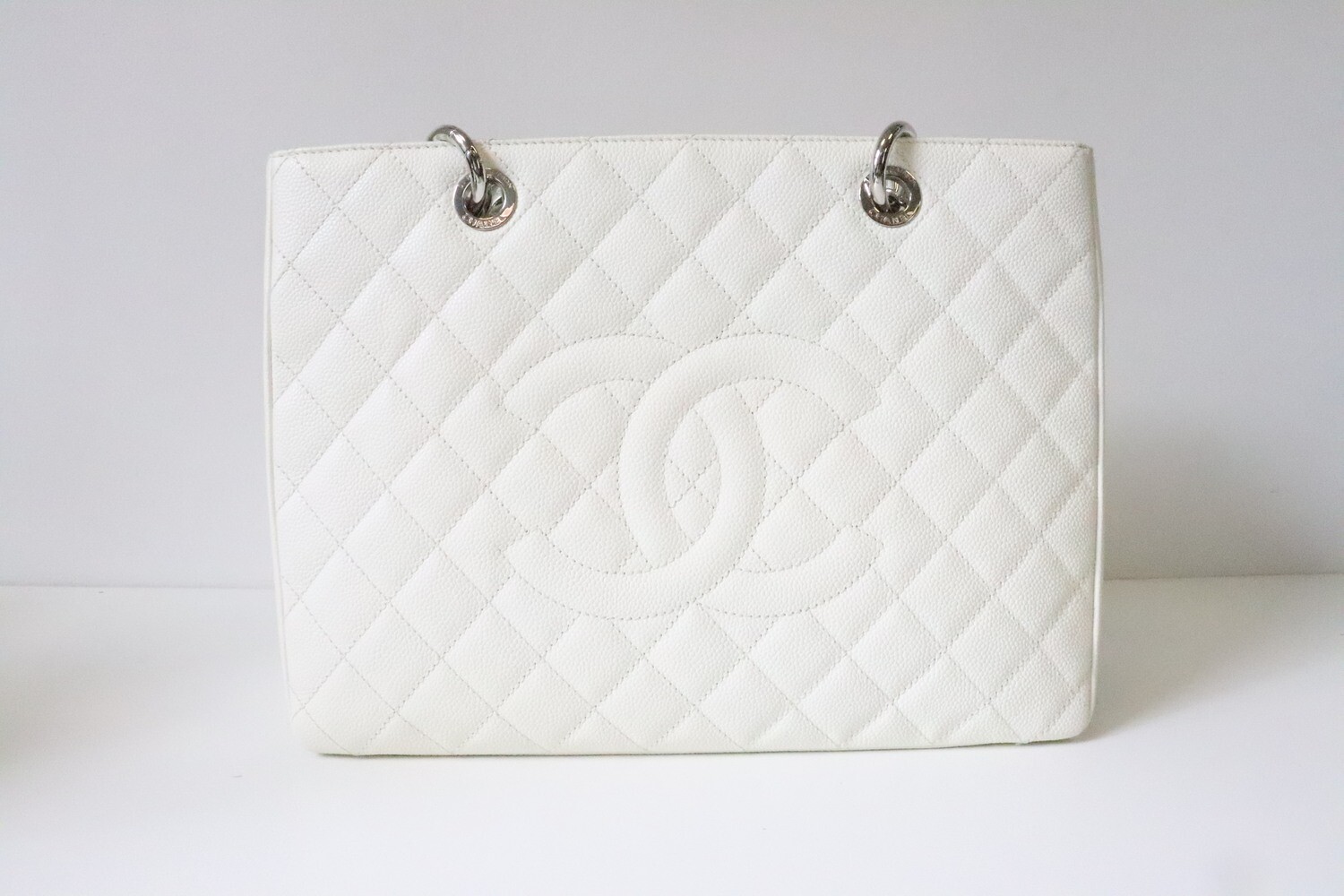 Chanel Grand Shopping Tote Bag GST, Ecru Caviar Leather, Silver Hardware,  Preowned in Dustbag - Julia Rose Boston