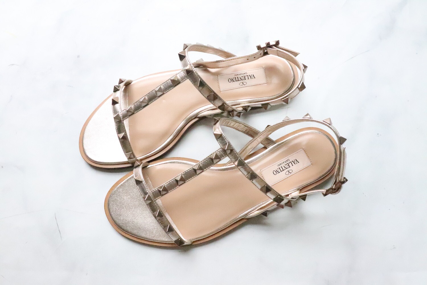 Valentino Shoes Leather Sandals, Size 37, New in Box
