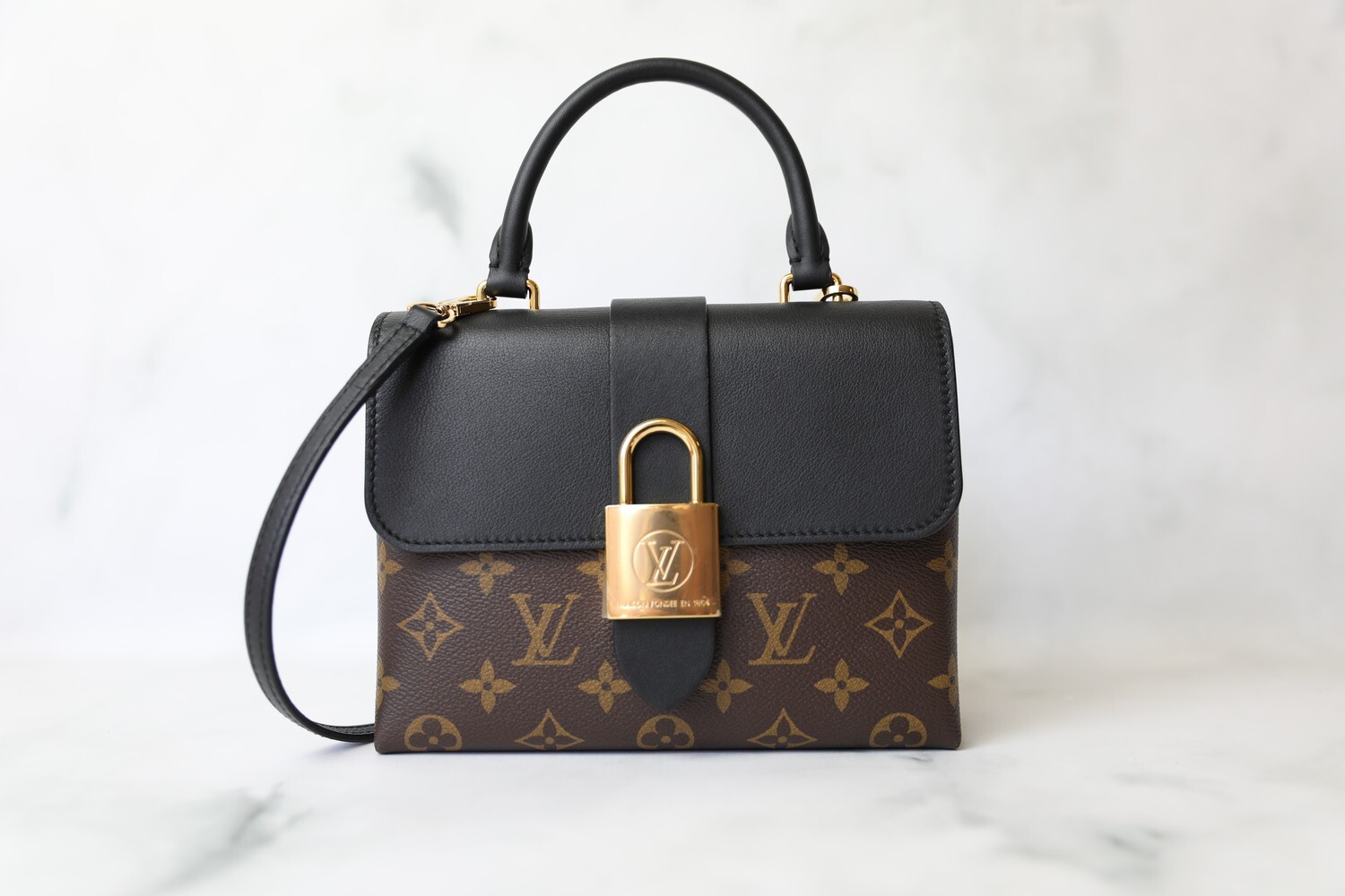 Louis Vuitton Locky BB, Black with Monogram, Preowned in Box WA001