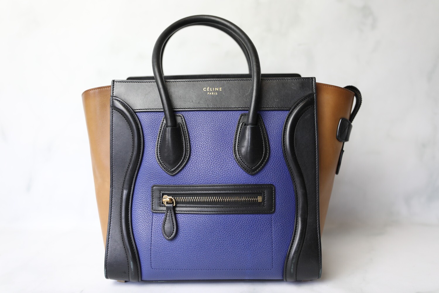Celine Luggage Micro, Tri-Color Leather, Preowned No Dustbag WA001