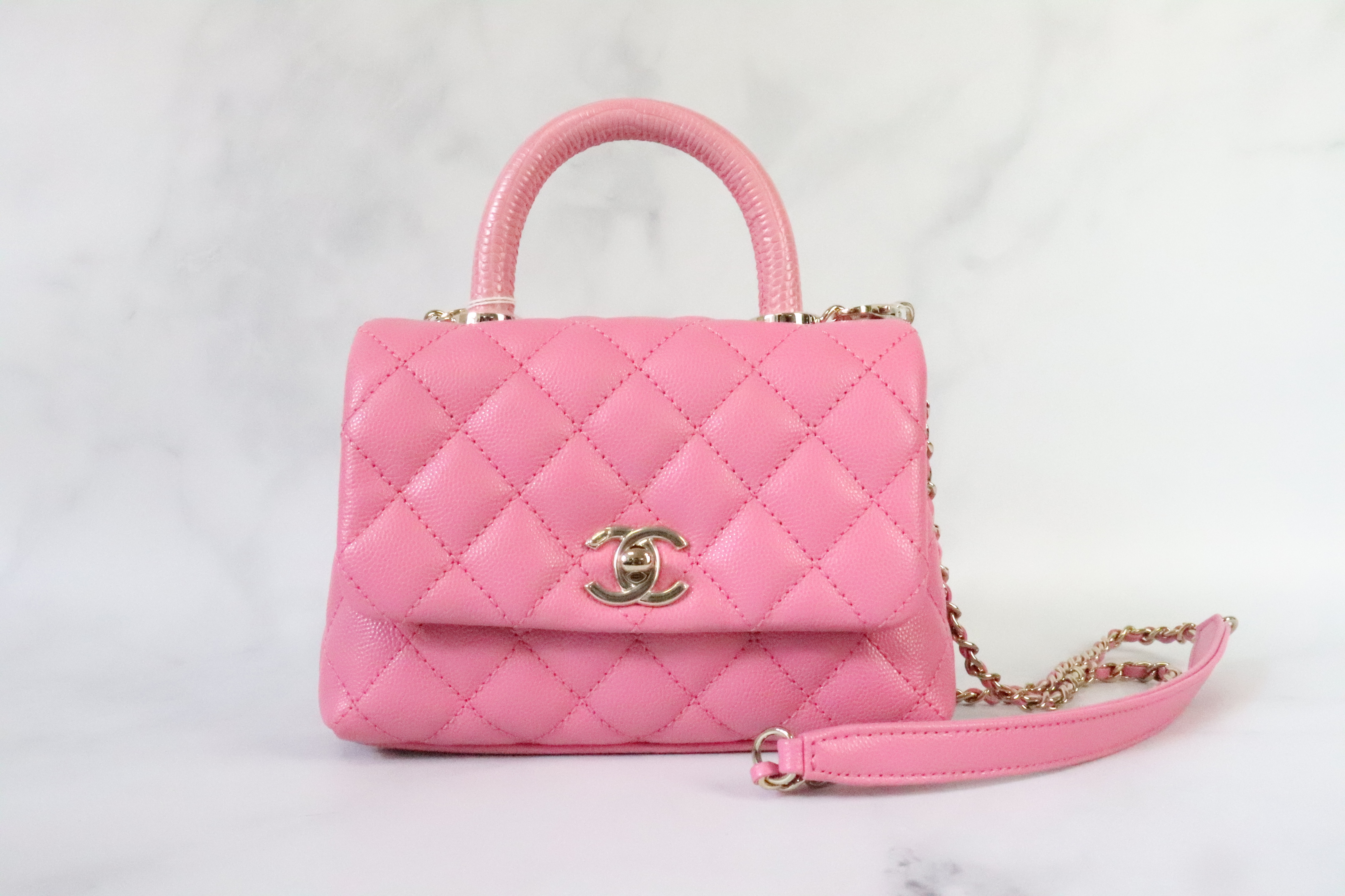 Chanel Coco Handle Mini 21P Pink Caviar Leather, Shiny Gold Hardware, As  New in Box - Julia Rose Boston