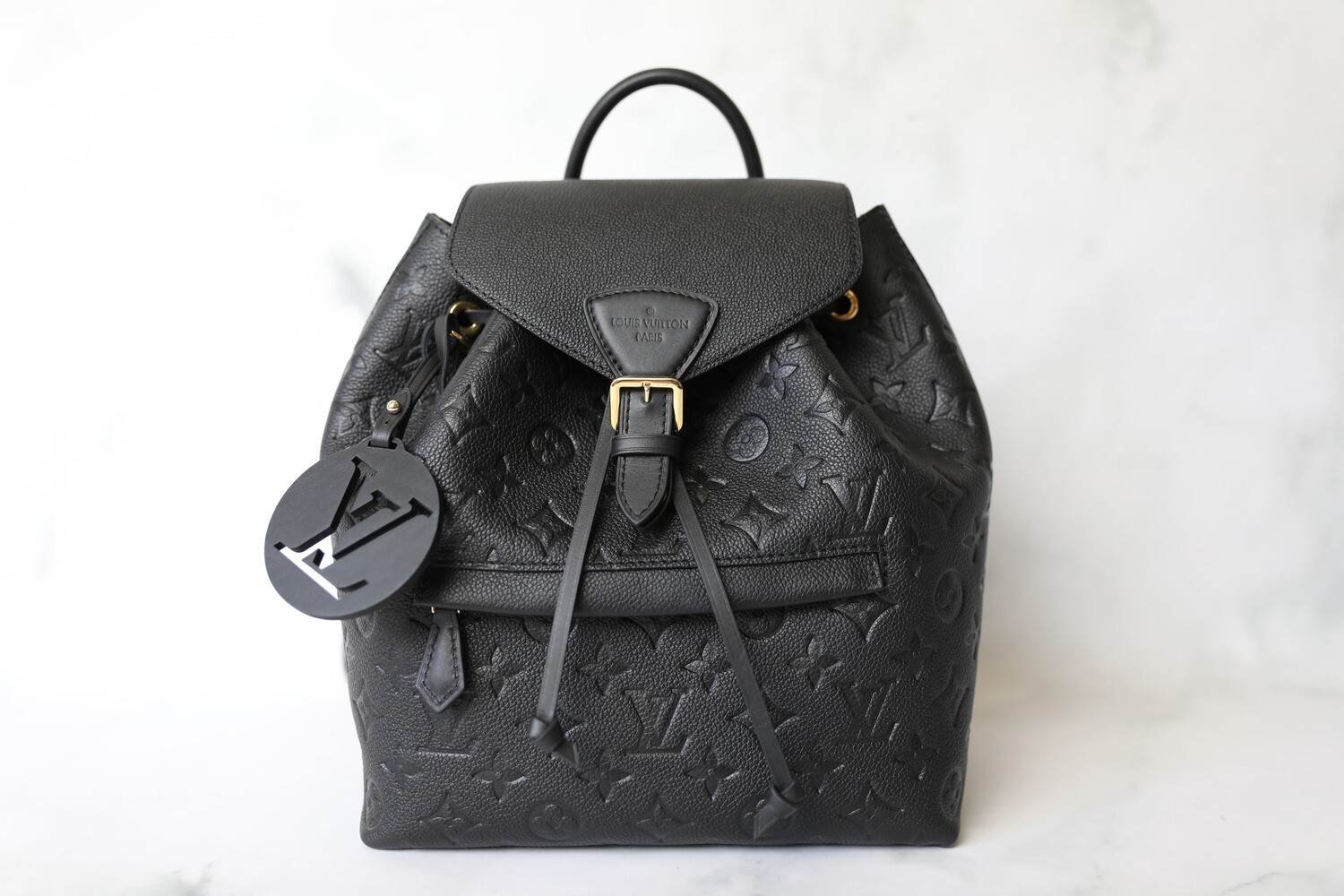 Louis Vuitton Montsouris Backpack PM, Black Empreinte, Preowned in Box WA001