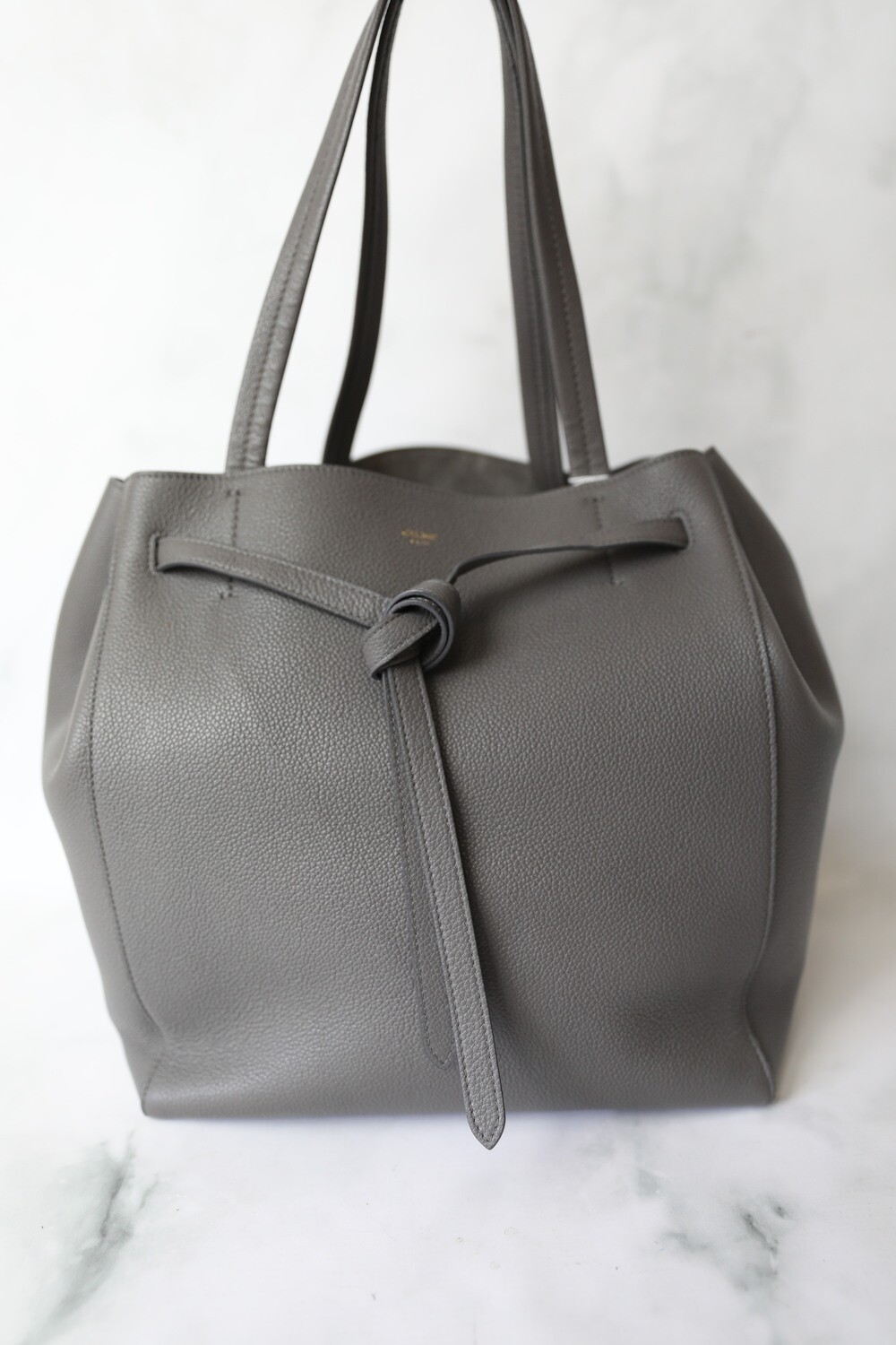 Celine Cabas Tote Small, Grey Calfskin, Preowned in Dustbag WA001