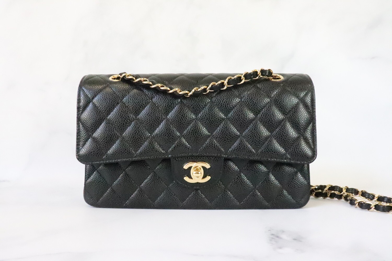 Chanel Classic Medium Double Flap, Black Caviar Leather, Gold Hardware, New  in Box