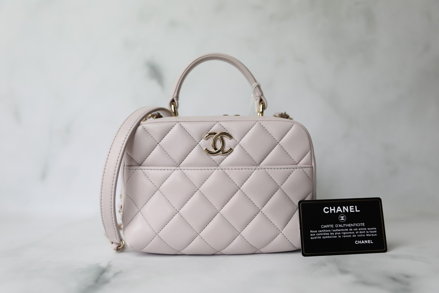 Chanel Trendy Bowler, Lilac with Light Gold Hardware, Preowned in Box WA001