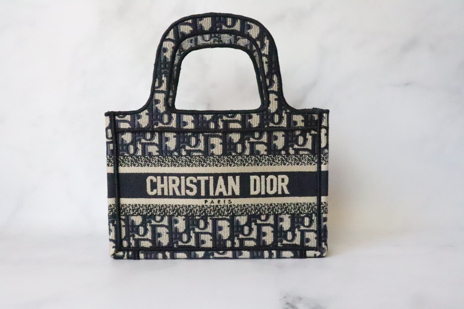 Dior Book Tote Mini Oblique Navy, New in Box