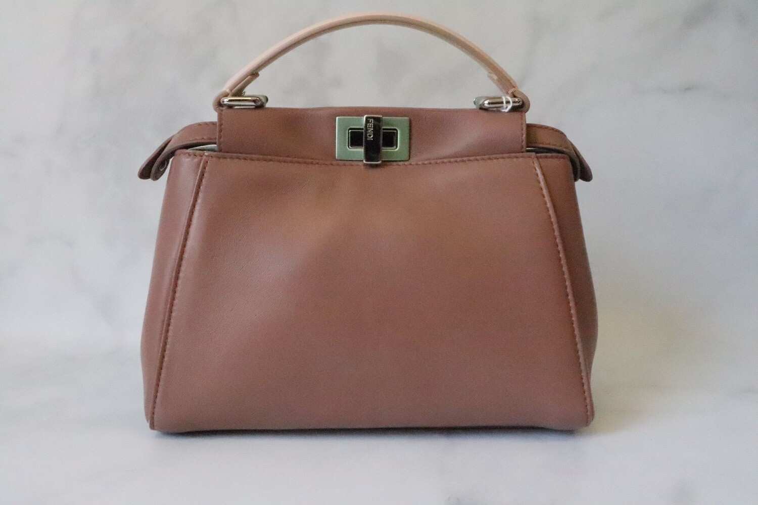 Fendi Peekaboo, Rose Leather, Silver Hardware, Preowned in Dustbag