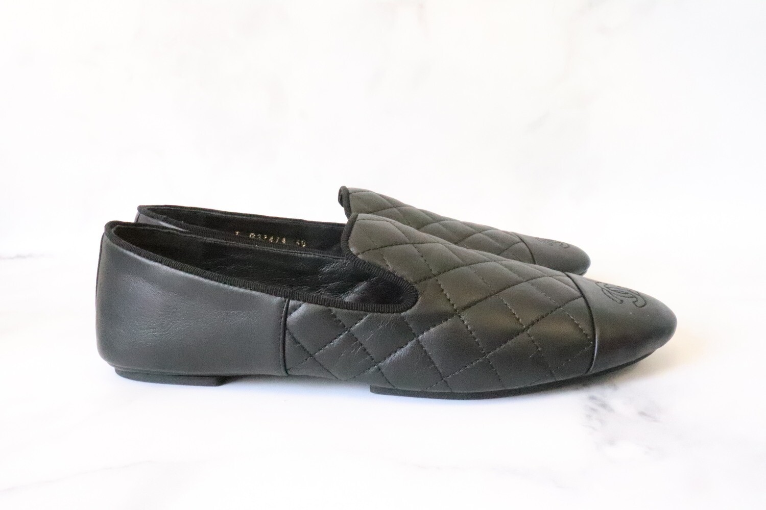 Chanel Shoes Black Loafer, Size 38 with Clutch