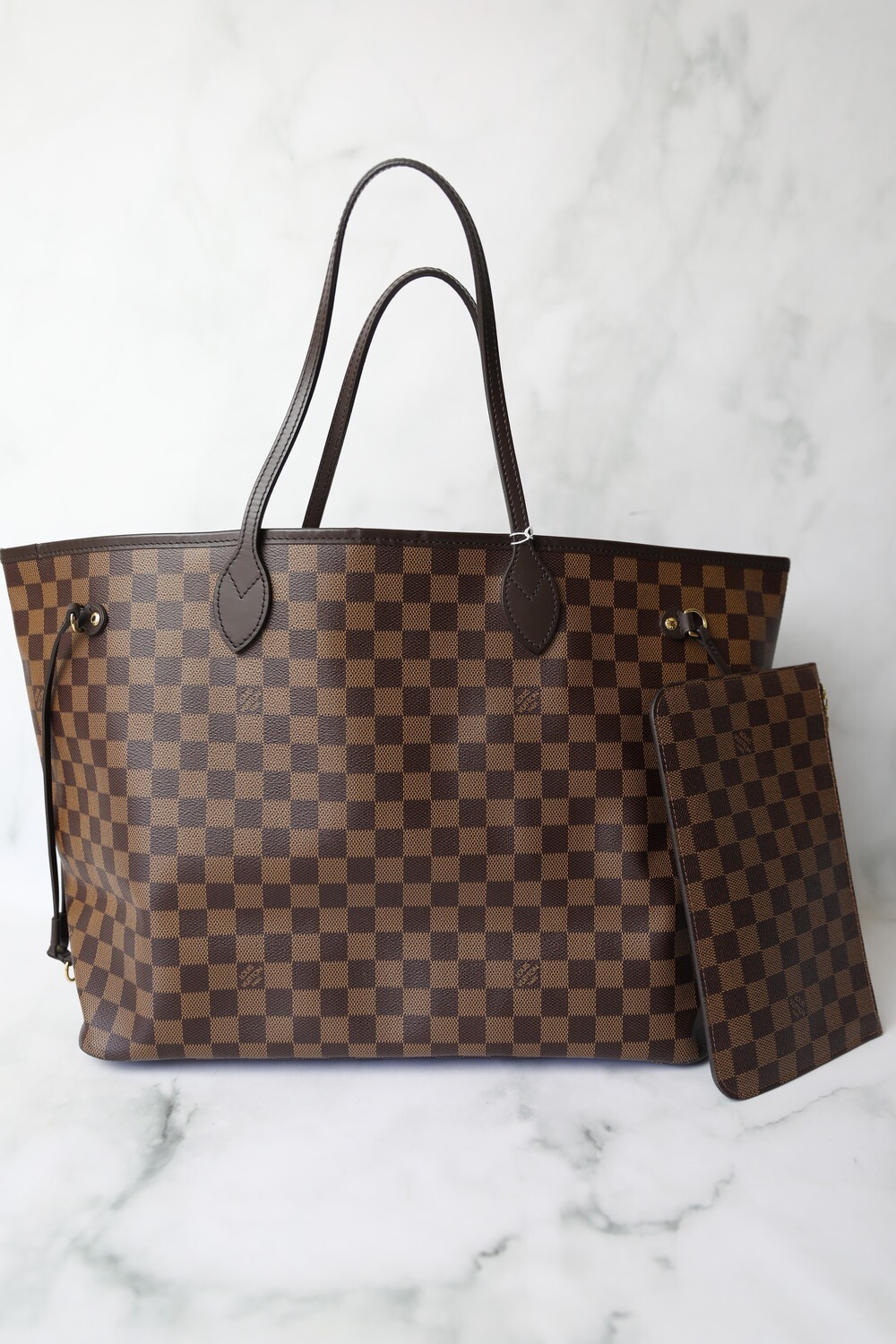 Louis Vuitton Neverfull GM, Damier Ebene, Preowned in Dustbag WA001