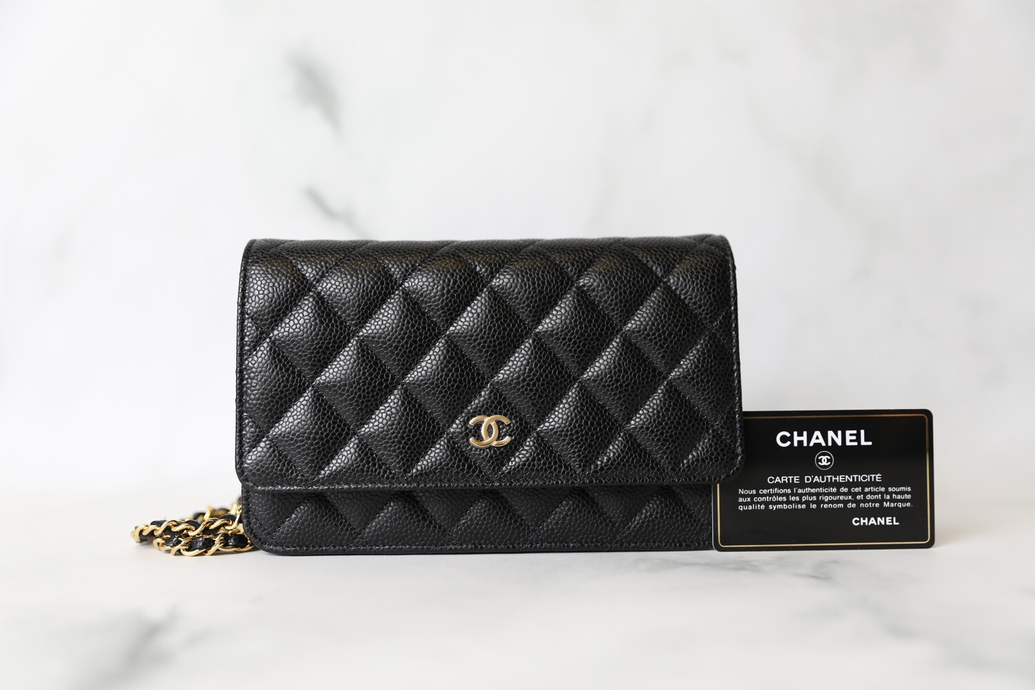 Chanel Classic Wallet on Chain, Black Caviar with Gold Hardware, New in Box