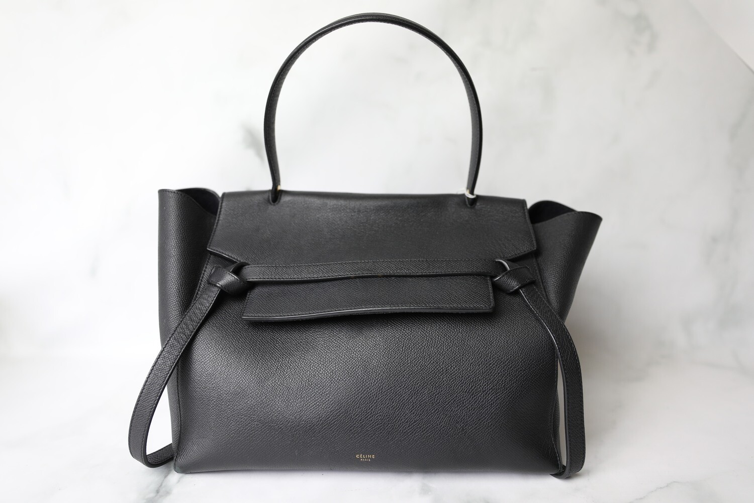 Celine Belt Bag Small, Black, Preowned in Dustbag WA001