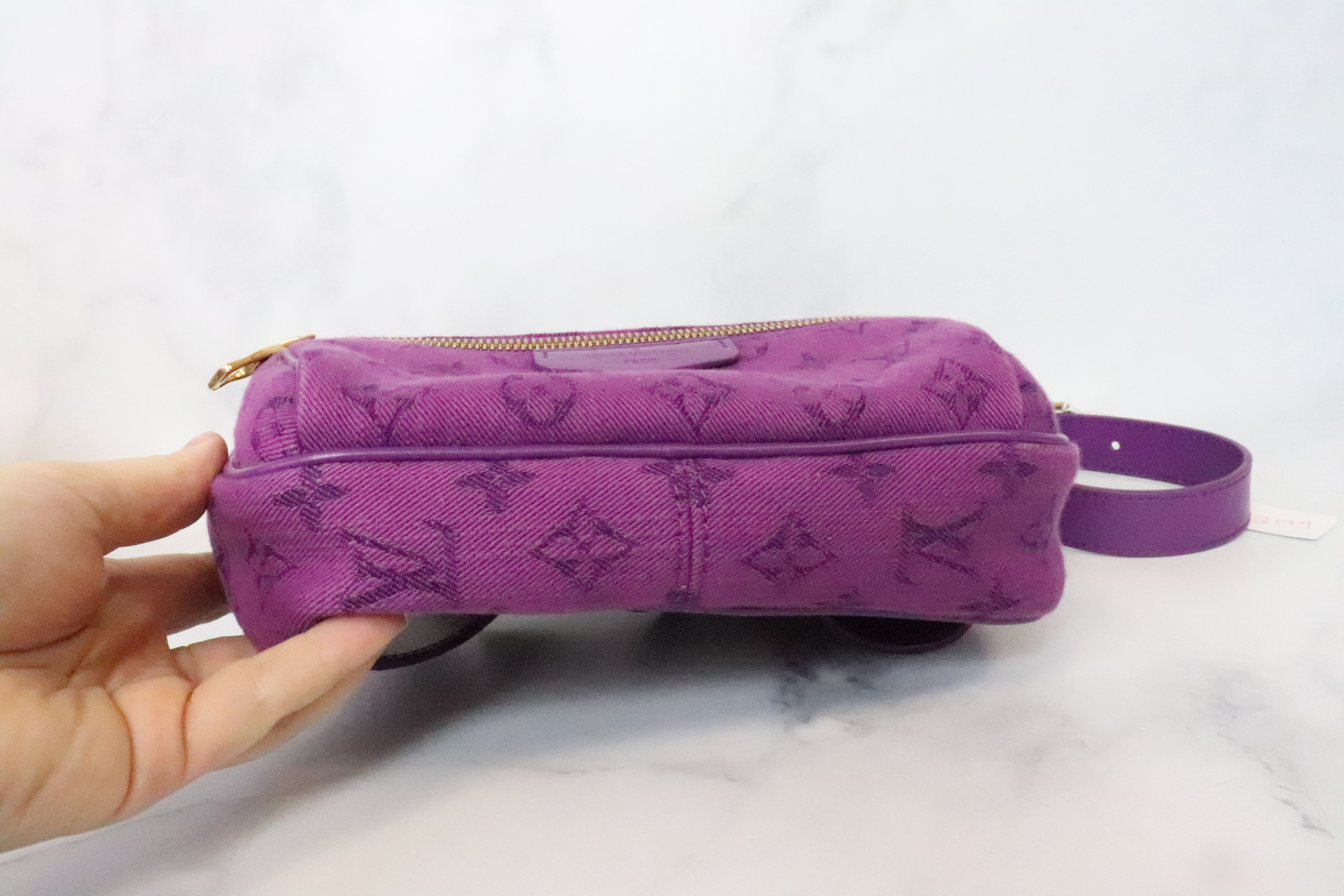 Louis Vuitton Denim BumBag Outdoor Body Bag Purple Monogram