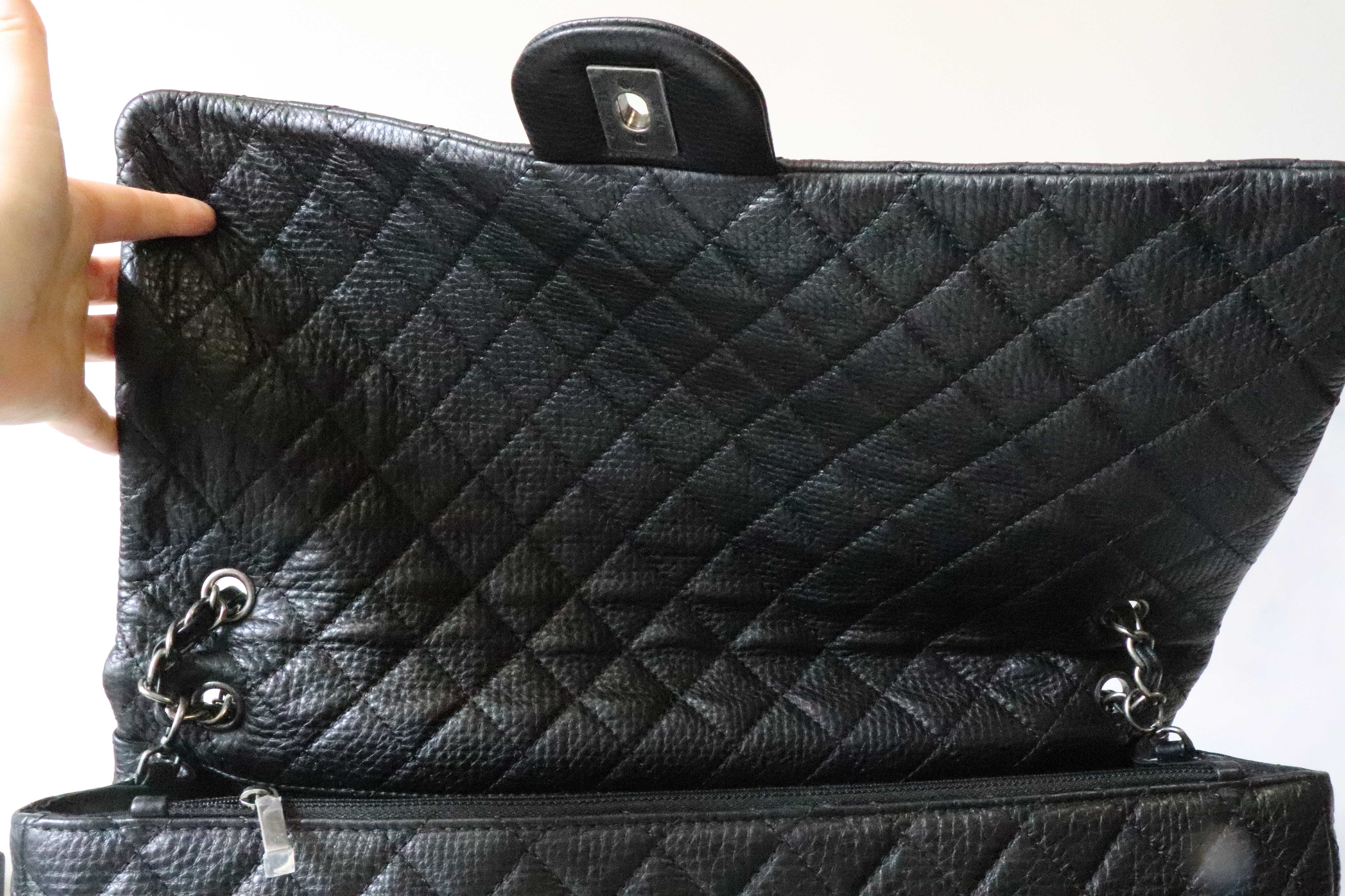 Chanel XXL Travel Flap Bag, Black Caviar Leather, Ruthenium Harwdware,  Preowned in Dustbag - Julia Rose Boston
