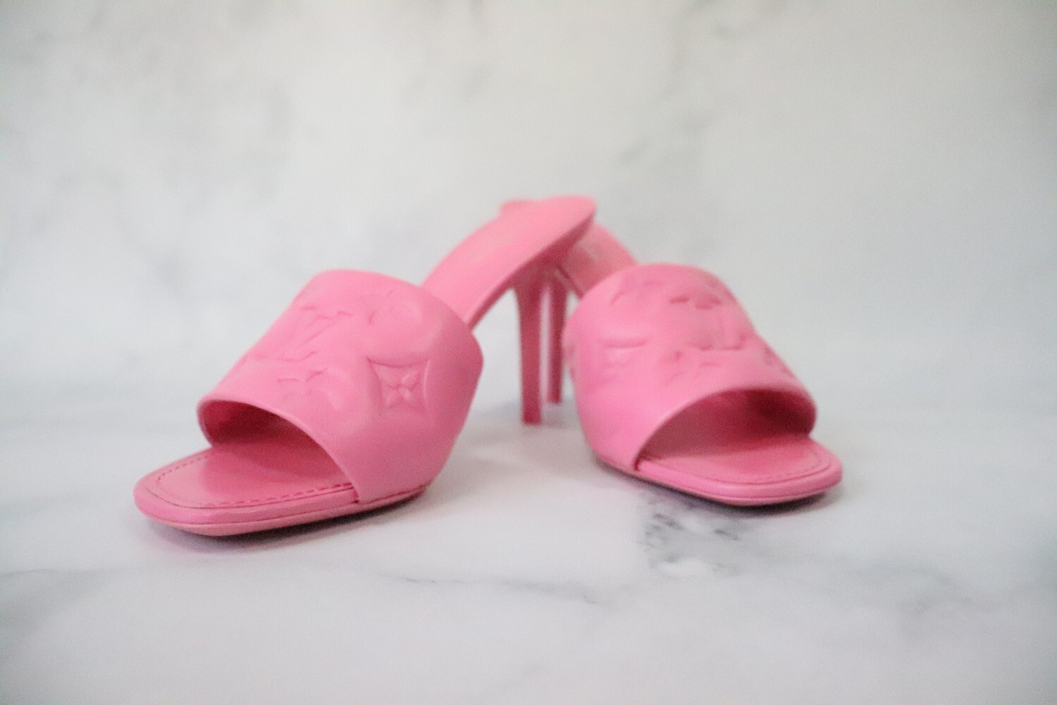 Louis Vuitton 2006 Pink Monogram Heels · INTO