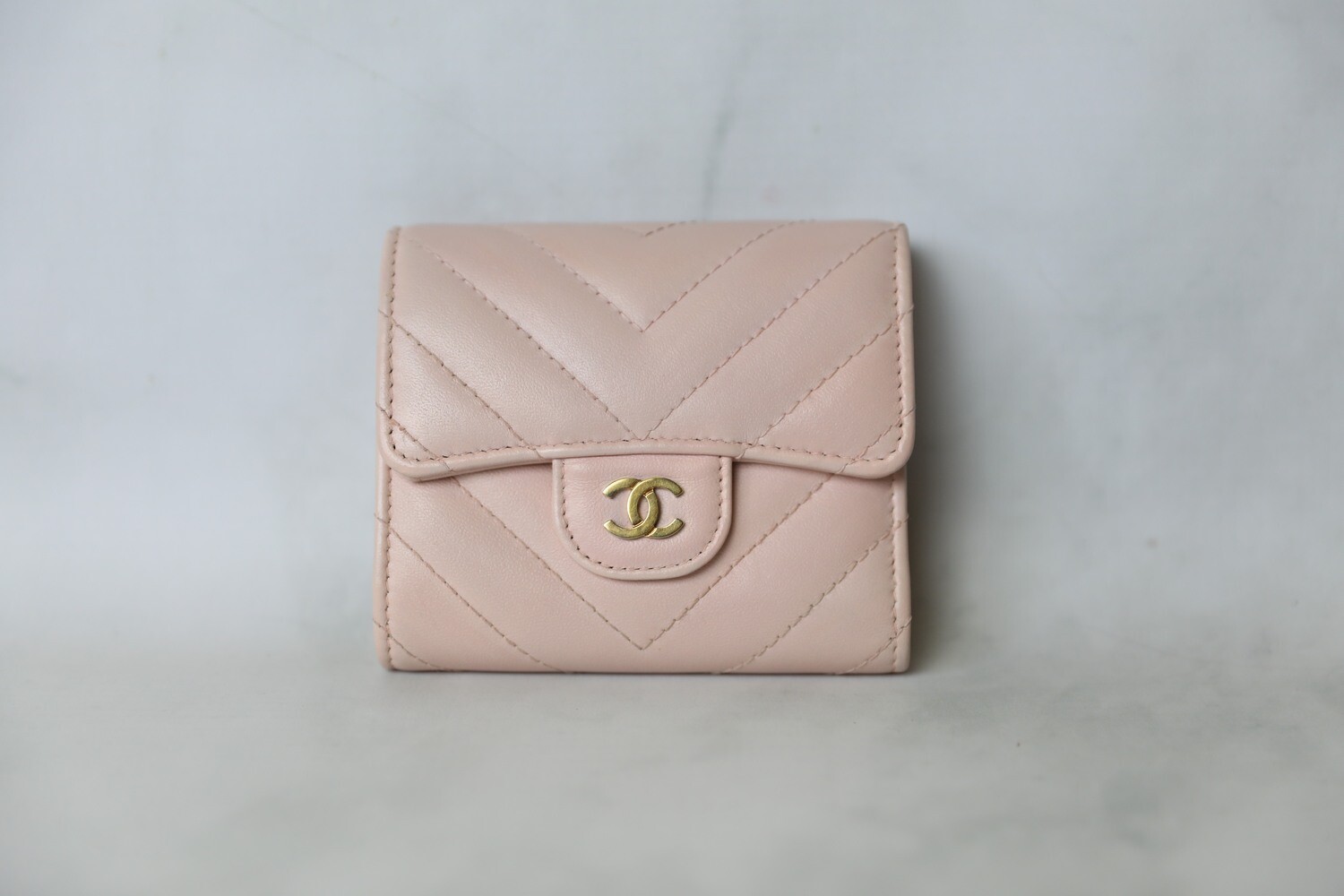 Chanel SLG Snap Wallet, Pink Calfskin with Gold Hardware, Preowned in Box WA001