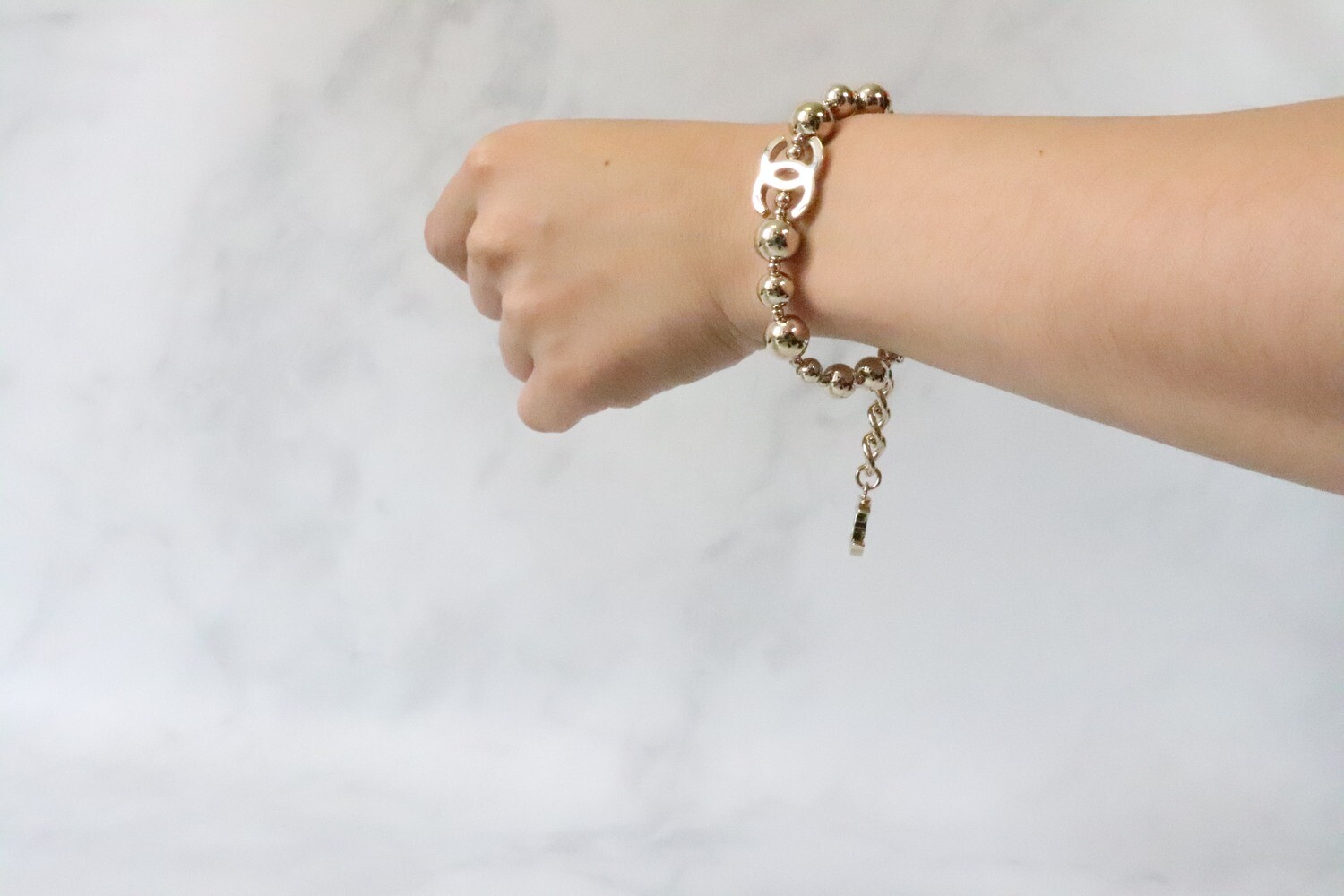 Chanel Bracelet Shiny Gold Ball Drop, New in Box
