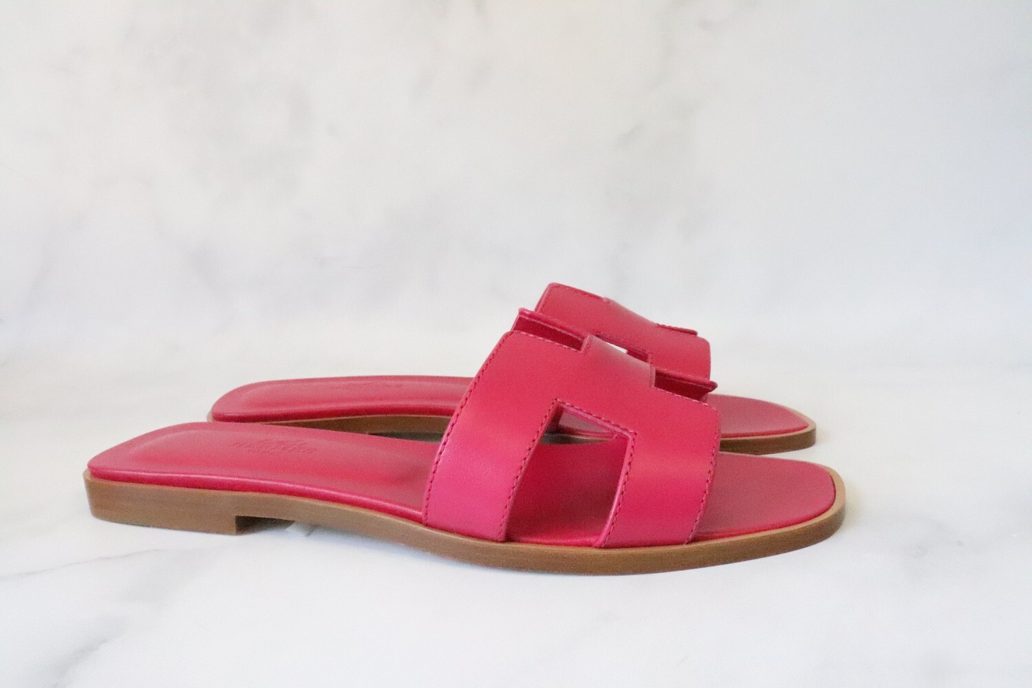 Hermes Oran Sandals Pink, New in Box