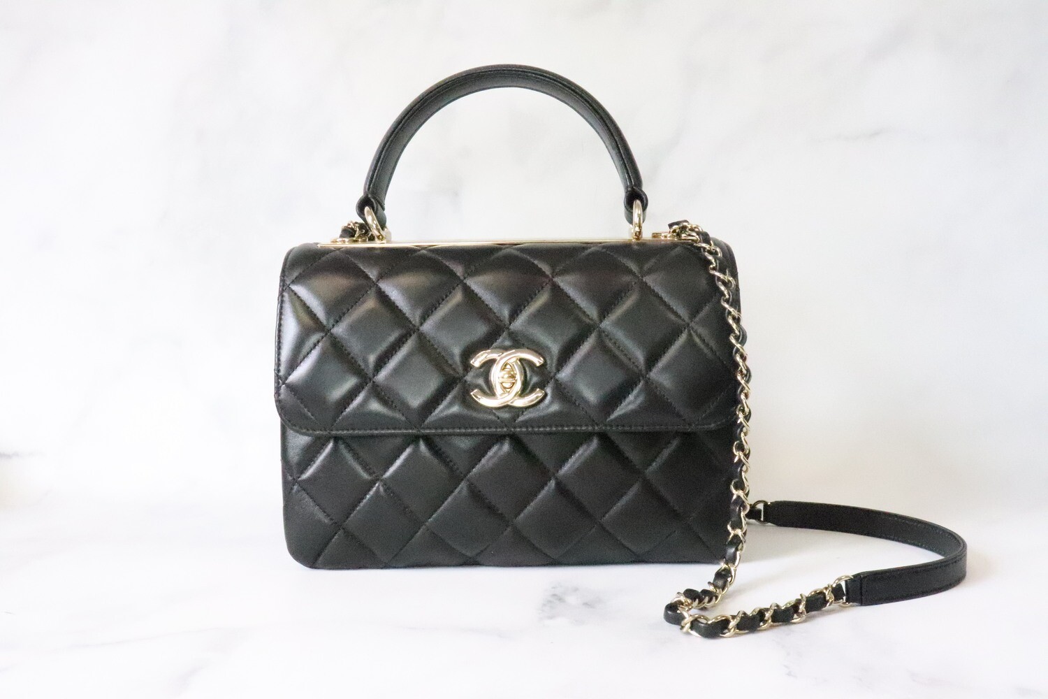 Chanel Trendy Small, Black Lambskin with Gold Hardware, Preowned with No  Card - Julia Rose Boston