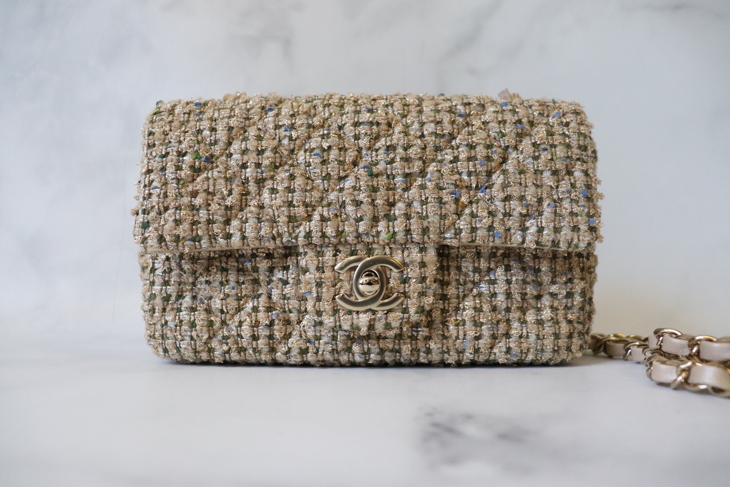 Chanel Mini Tweed Beige, New in Box