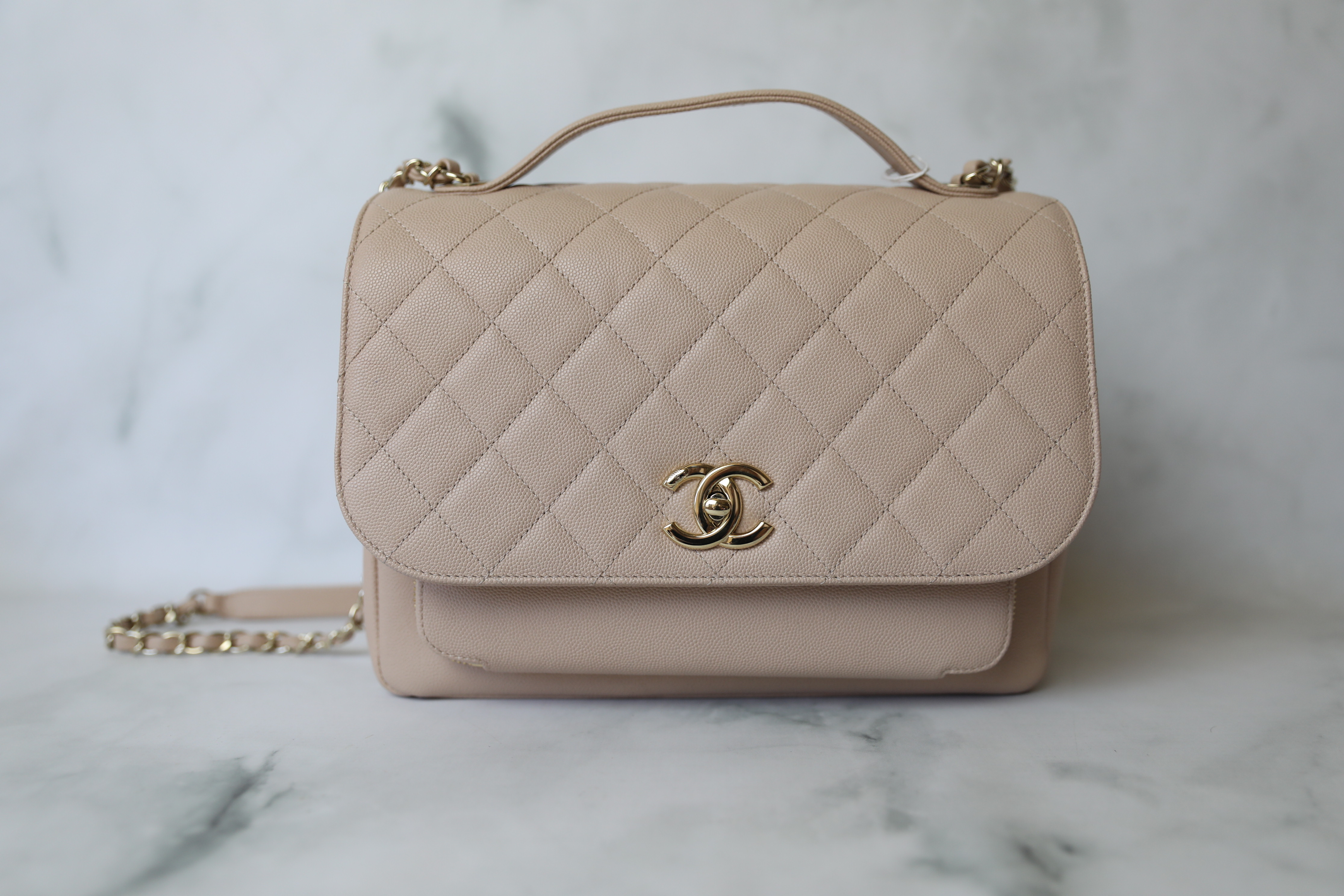 Chanel Business Affinity White Caviar Leather, Gold Hardware, Preowned In  Dustbag (Ships Duty Free From London) - Julia Rose Boston