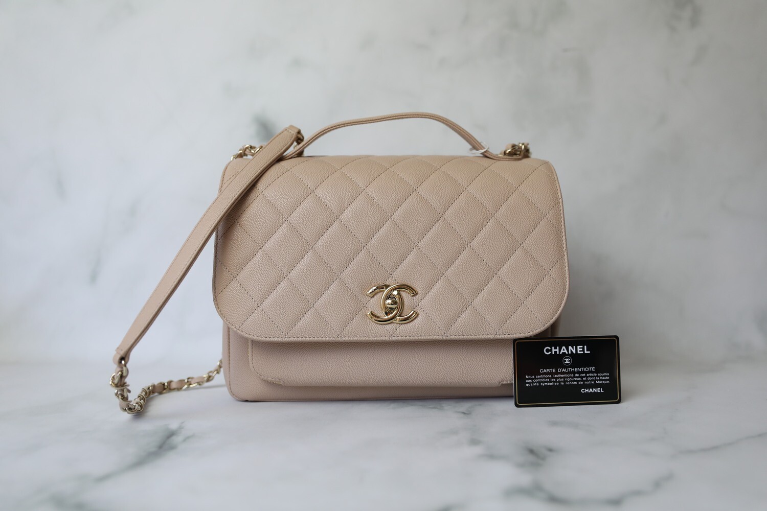 Chanel Neutrals Large Business Affinity Flap Bag Medium