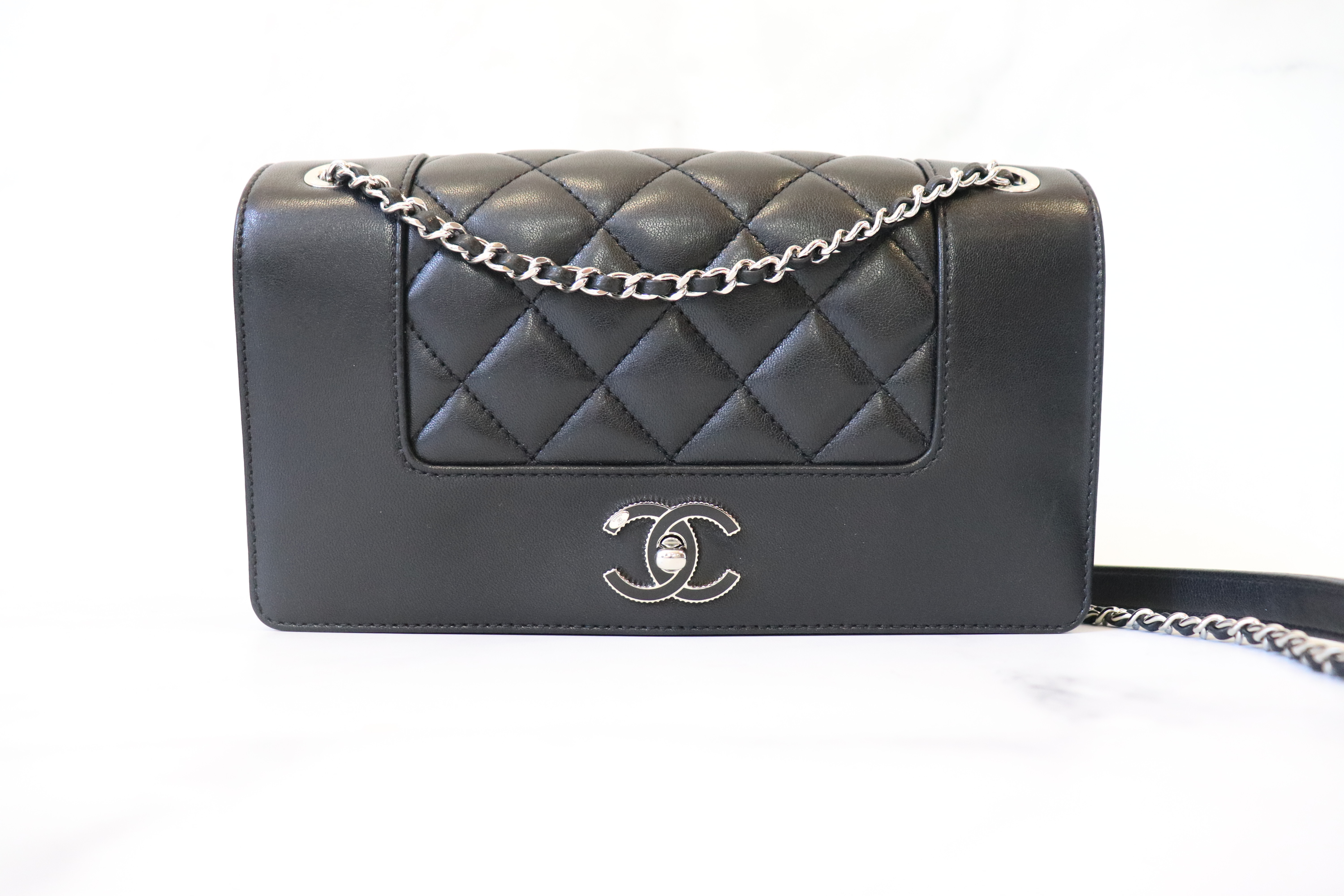Chanel Seasonal Chic Mademoiselle Flap Bag, Black Lambskin Leather, Silver  Hardware, Preowned in Box - Julia Rose Boston