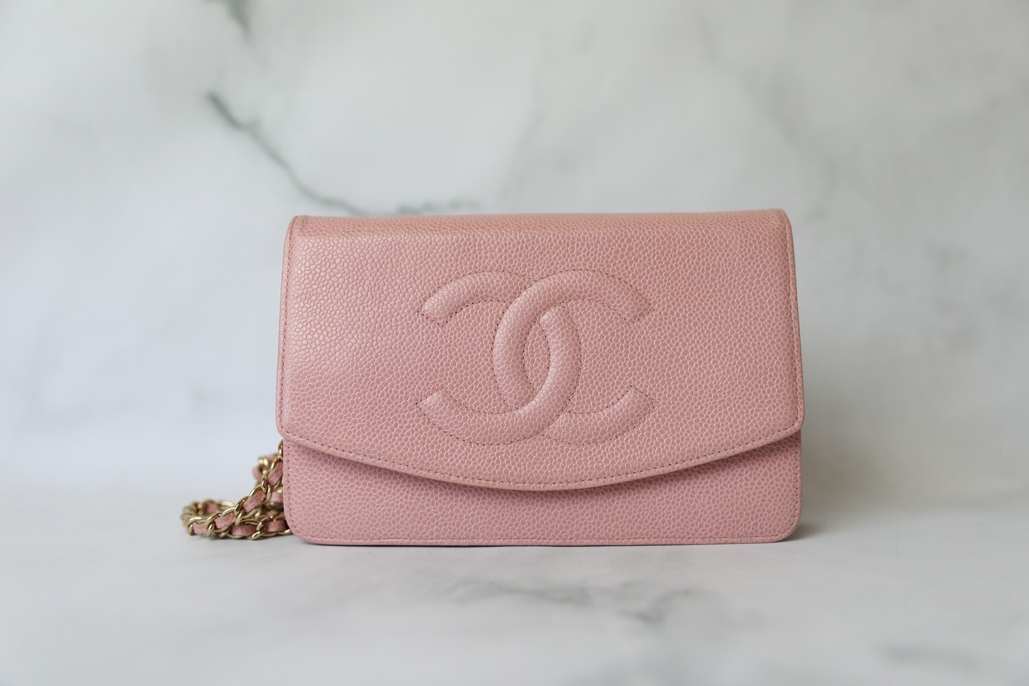 Chanel Timeless Wallet on Chain, Pink Caviar with Gold Hardware, Preowned  no Dustbag WA001