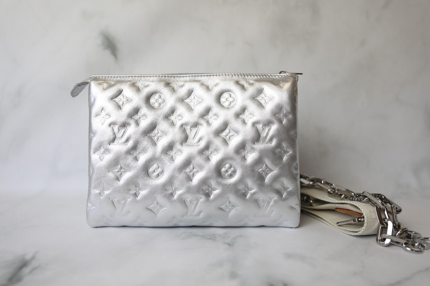 Louis Vuitton Coussins PM, Silver, New in Box