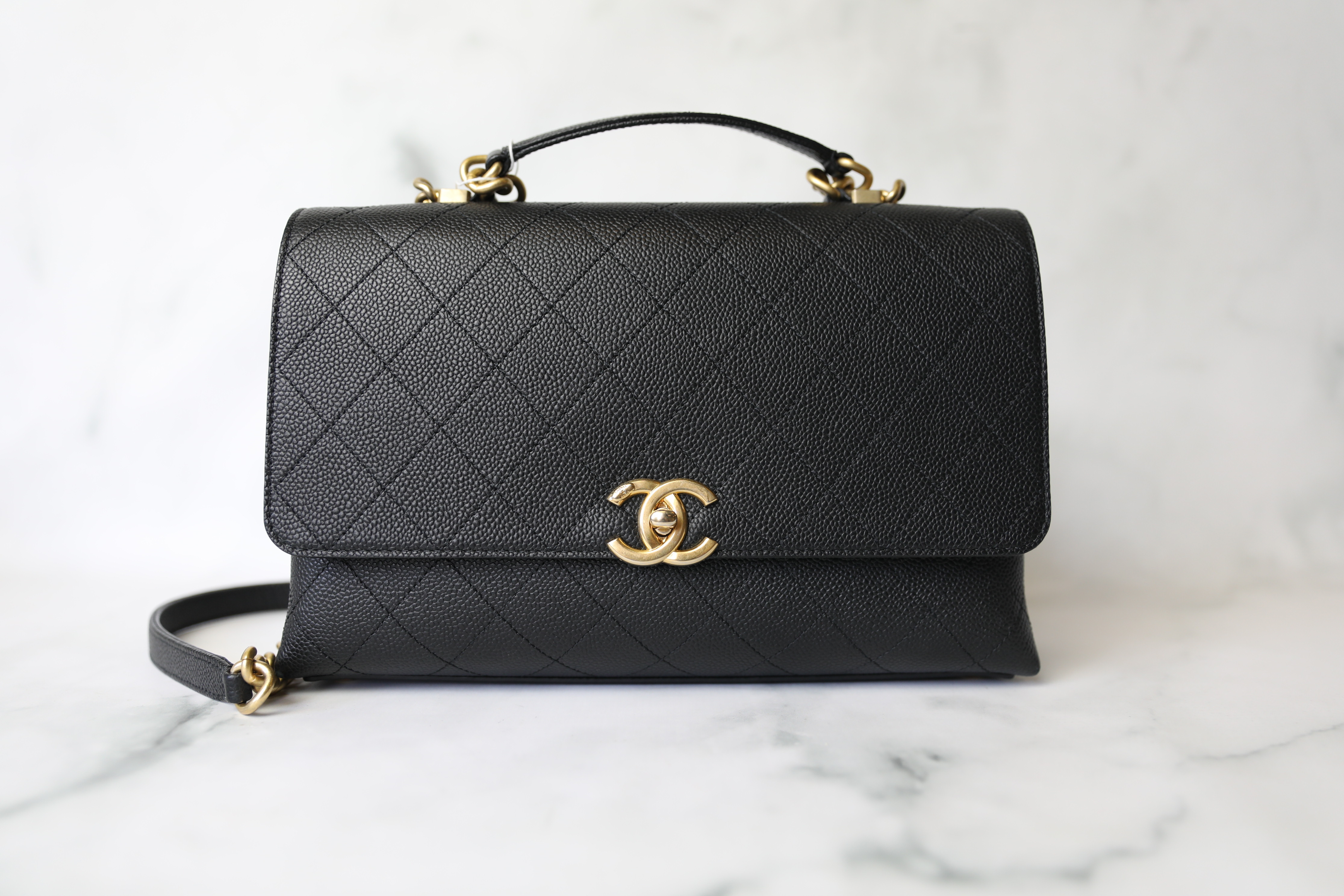 Chanel Chic Affinity Top Handle Flap, Black Caviar with Gold Hardware  Preowned in Box WA001 - Julia Rose Boston