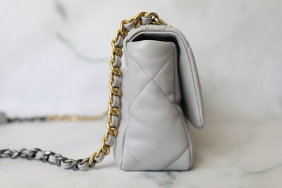 Chanel 19 Classic, 21A Grey Lambskin, New in Box